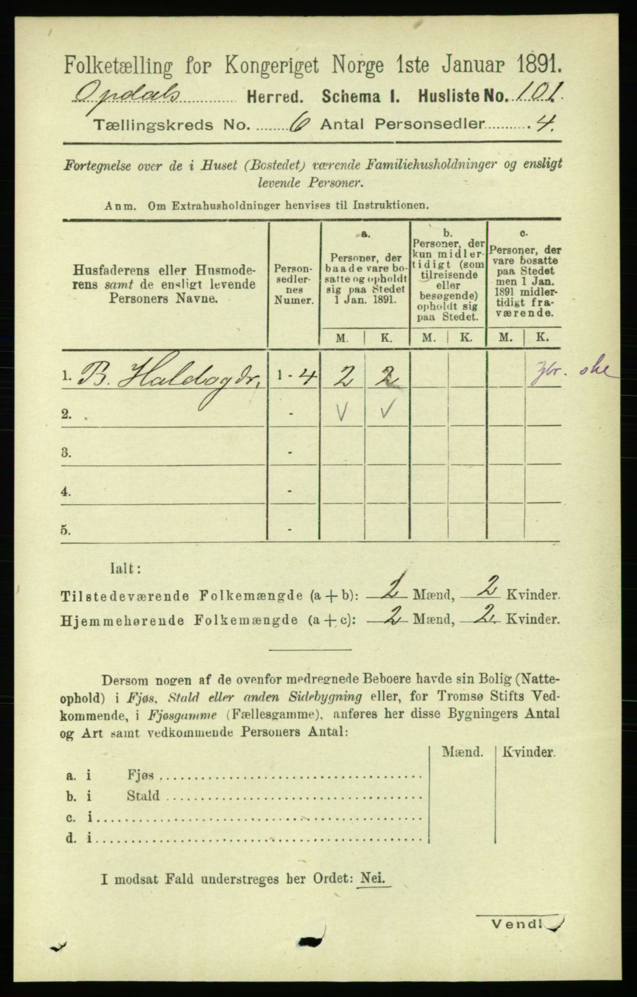 RA, Folketelling 1891 for 1634 Oppdal herred, 1891, s. 2772