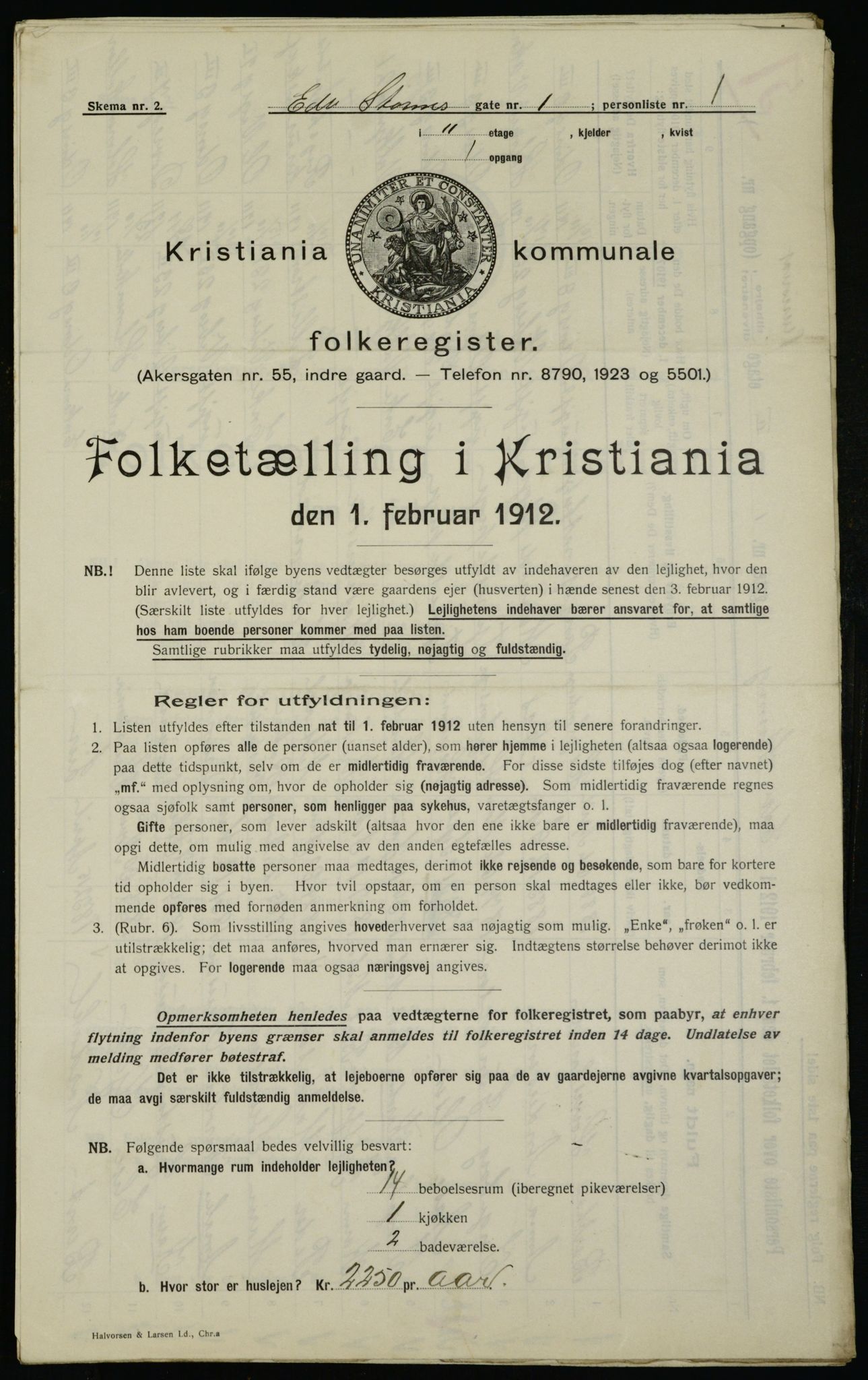 OBA, Kommunal folketelling 1.2.1912 for Kristiania, 1912, s. 18623