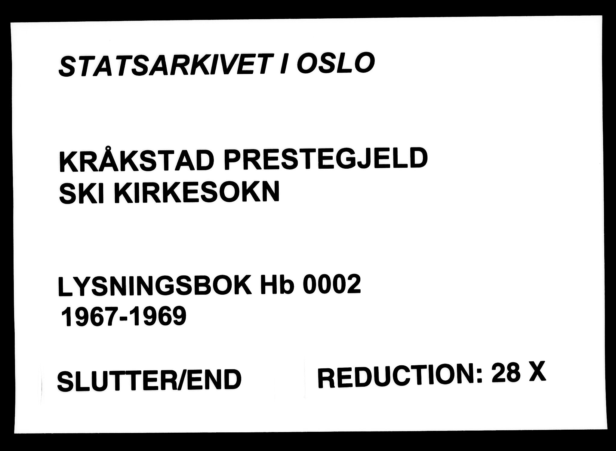 Kråkstad prestekontor Kirkebøker, AV/SAO-A-10125a/H/Hb/L0003: Lysningsprotokoll nr. II 3, 1967-1969