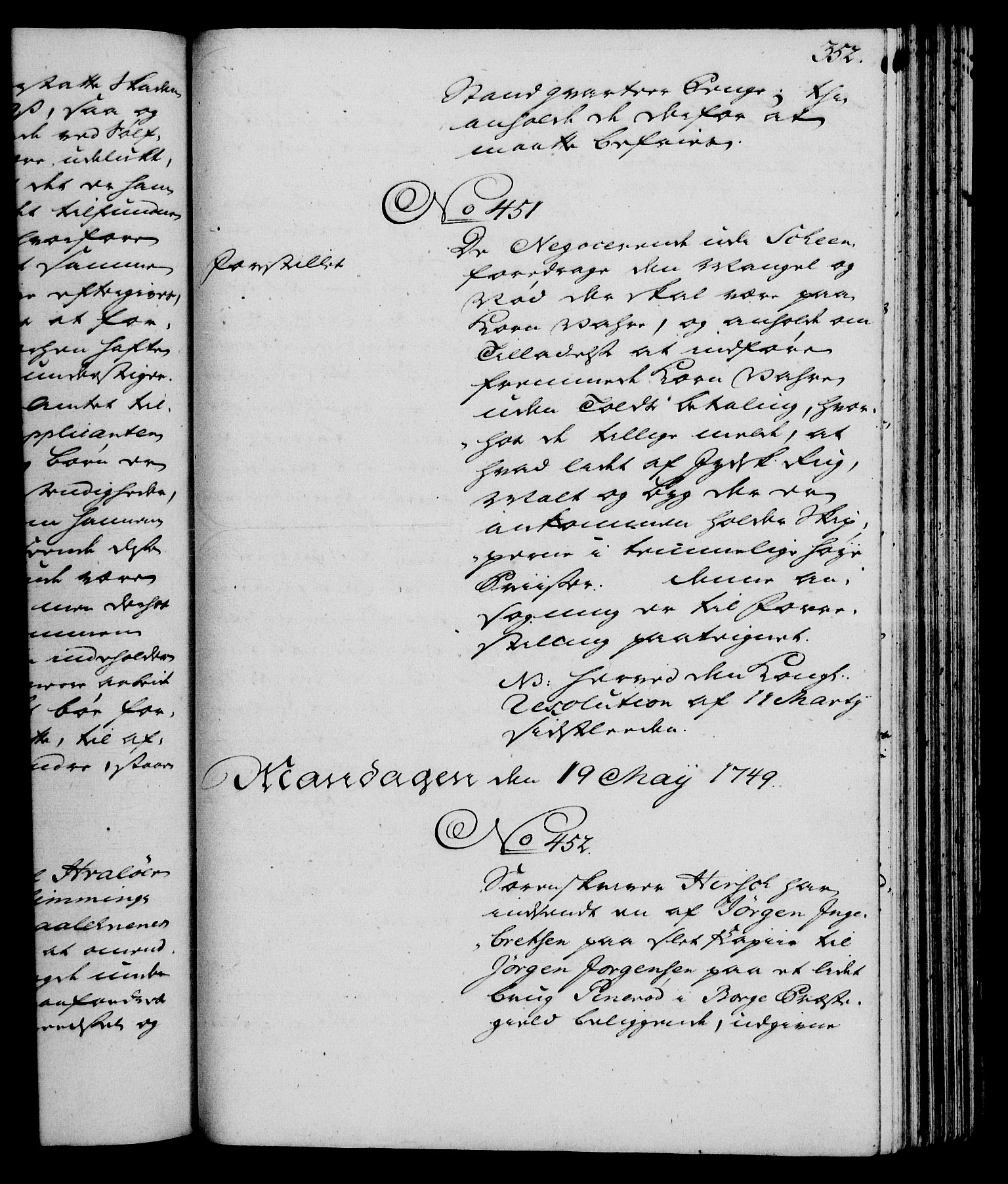 Rentekammeret, Kammerkanselliet, AV/RA-EA-3111/G/Gh/Gha/L0029: Norsk ekstraktmemorialprotokoll (merket RK 53.74), 1748-1749, s. 352