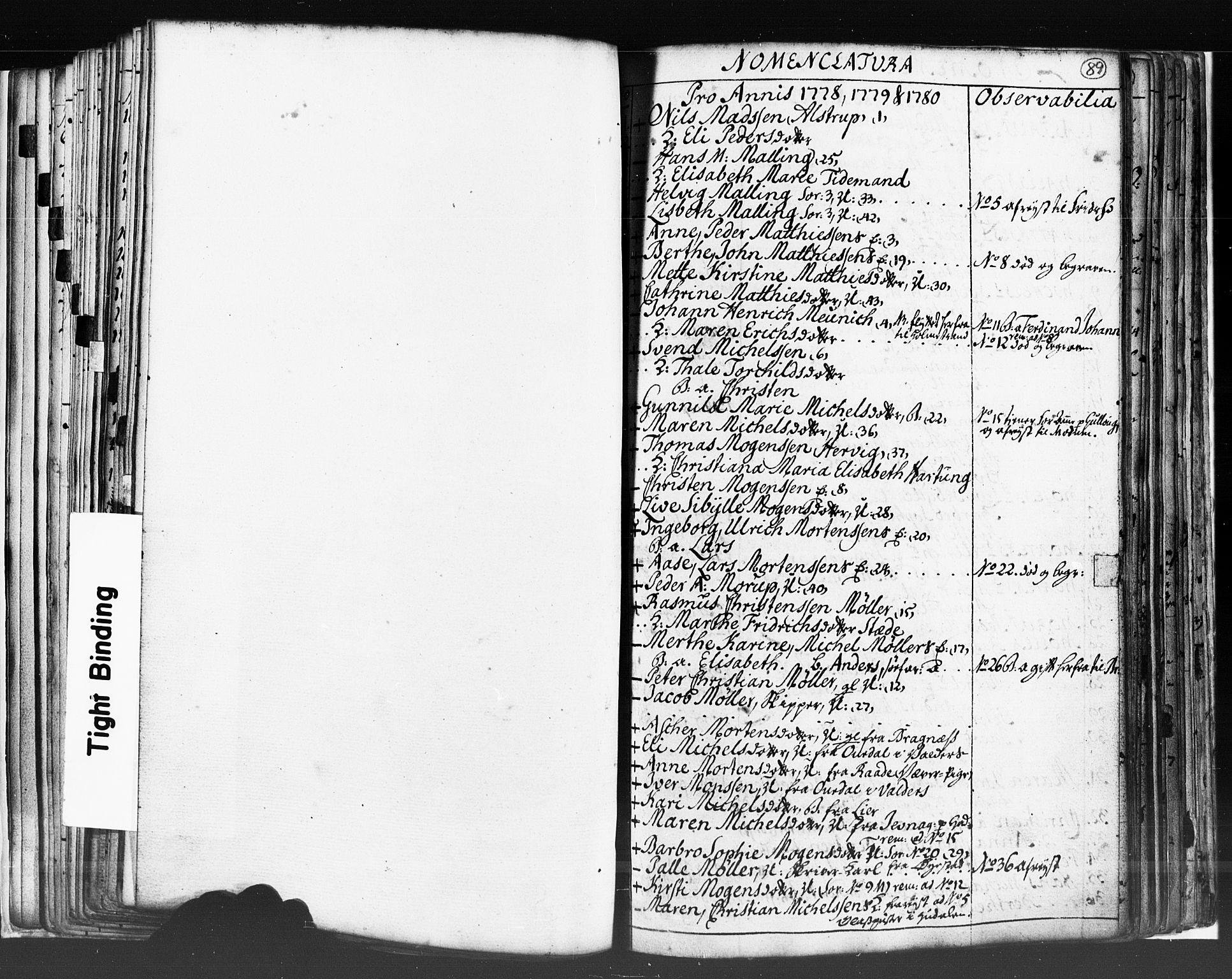 Strømsø kirkebøker, SAKO/A-246/K/Ka/L0001: Sjeleregister, 1778-1792, s. 89