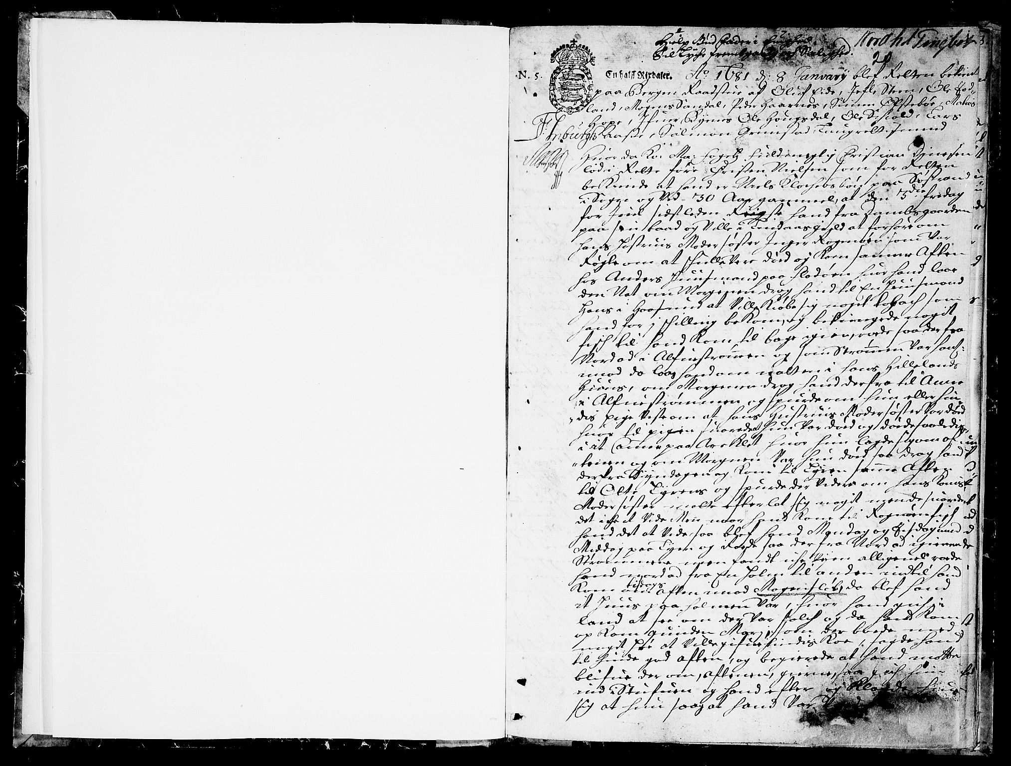 Nordhordland sorenskrivar, AV/SAB-A-2901/1/F/Fa/L0020: Tingbok (justisprotokoll), 1681, s. 0b-1a
