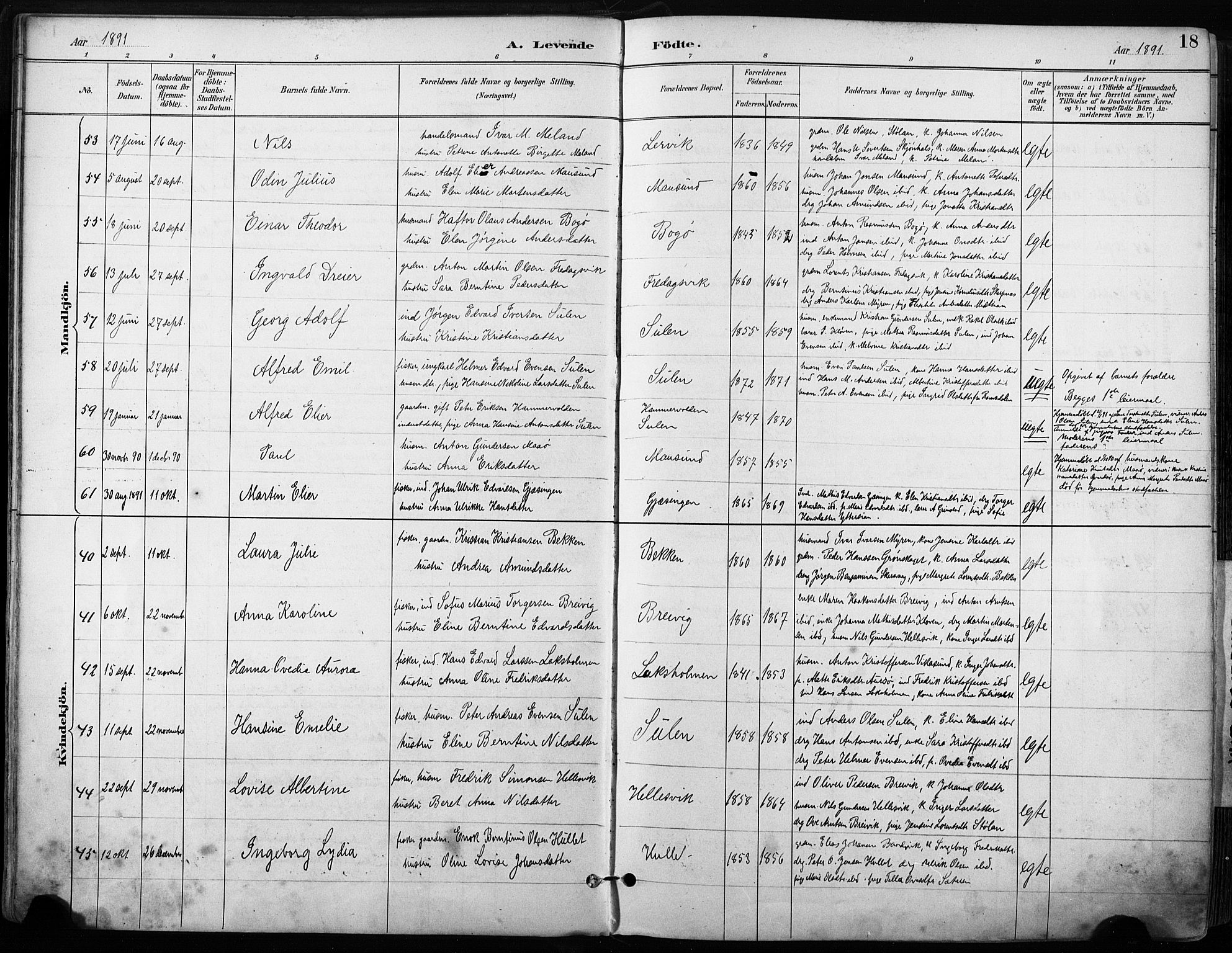 Ministerialprotokoller, klokkerbøker og fødselsregistre - Sør-Trøndelag, SAT/A-1456/640/L0579: Ministerialbok nr. 640A04, 1889-1902, s. 18