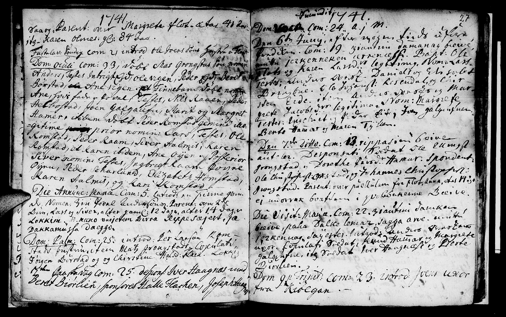 Ministerialprotokoller, klokkerbøker og fødselsregistre - Nord-Trøndelag, AV/SAT-A-1458/765/L0560: Ministerialbok nr. 765A01, 1706-1748, s. 27