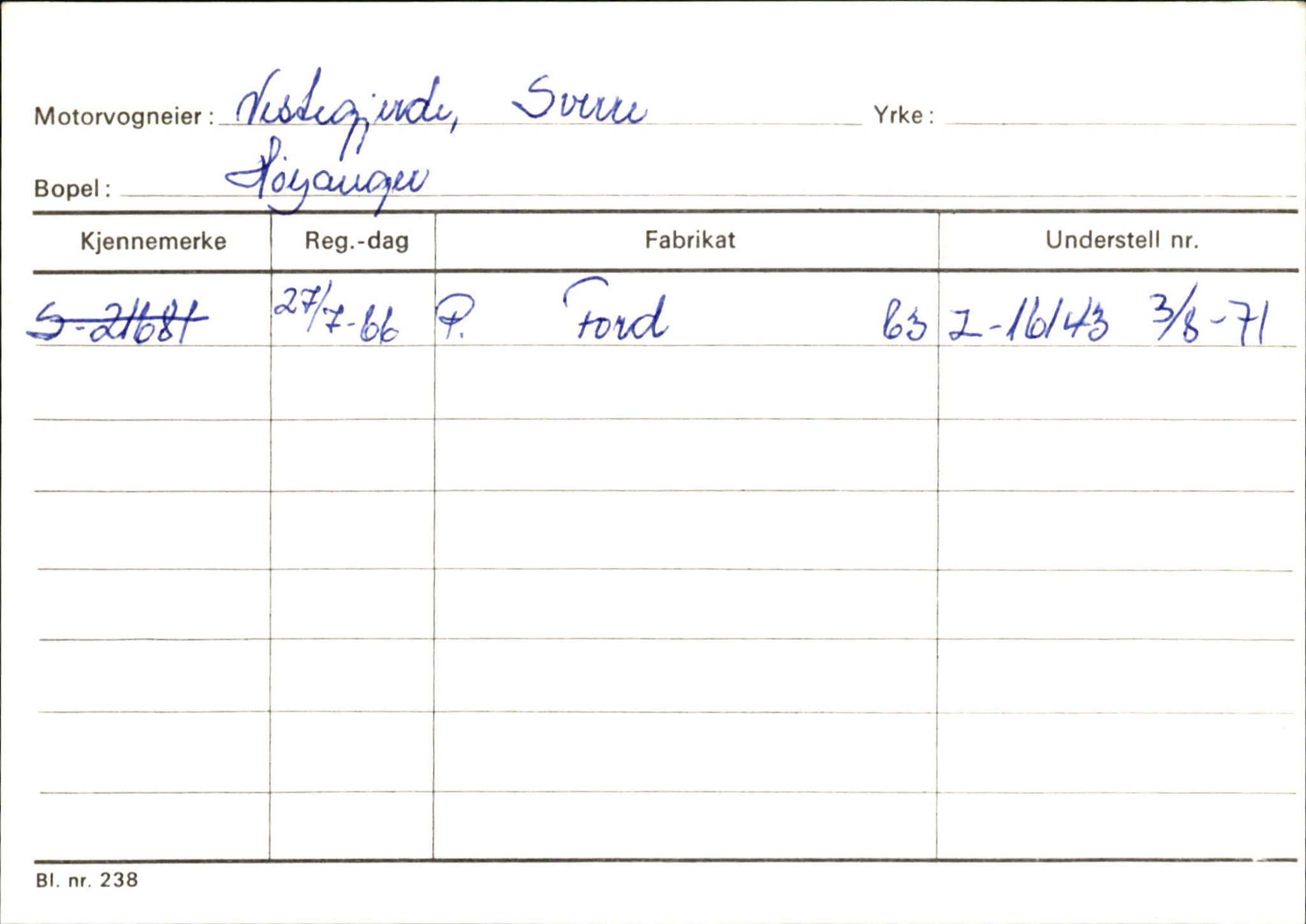 Statens vegvesen, Sogn og Fjordane vegkontor, SAB/A-5301/4/F/L0130: Eigarregister Eid T-Å. Høyanger A-O, 1945-1975, s. 2273