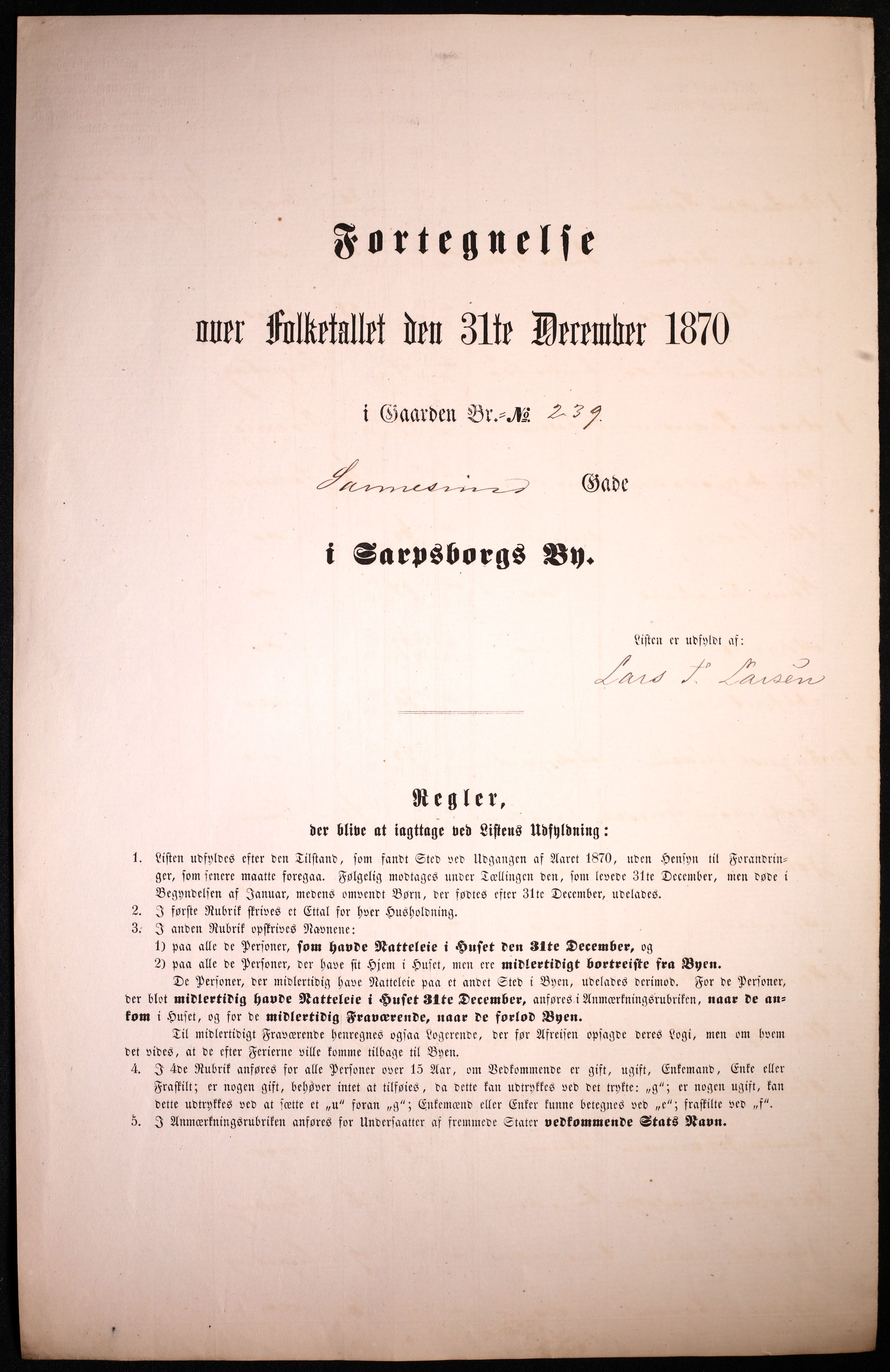 RA, Folketelling 1870 for 0102 Sarpsborg kjøpstad, 1870, s. 135