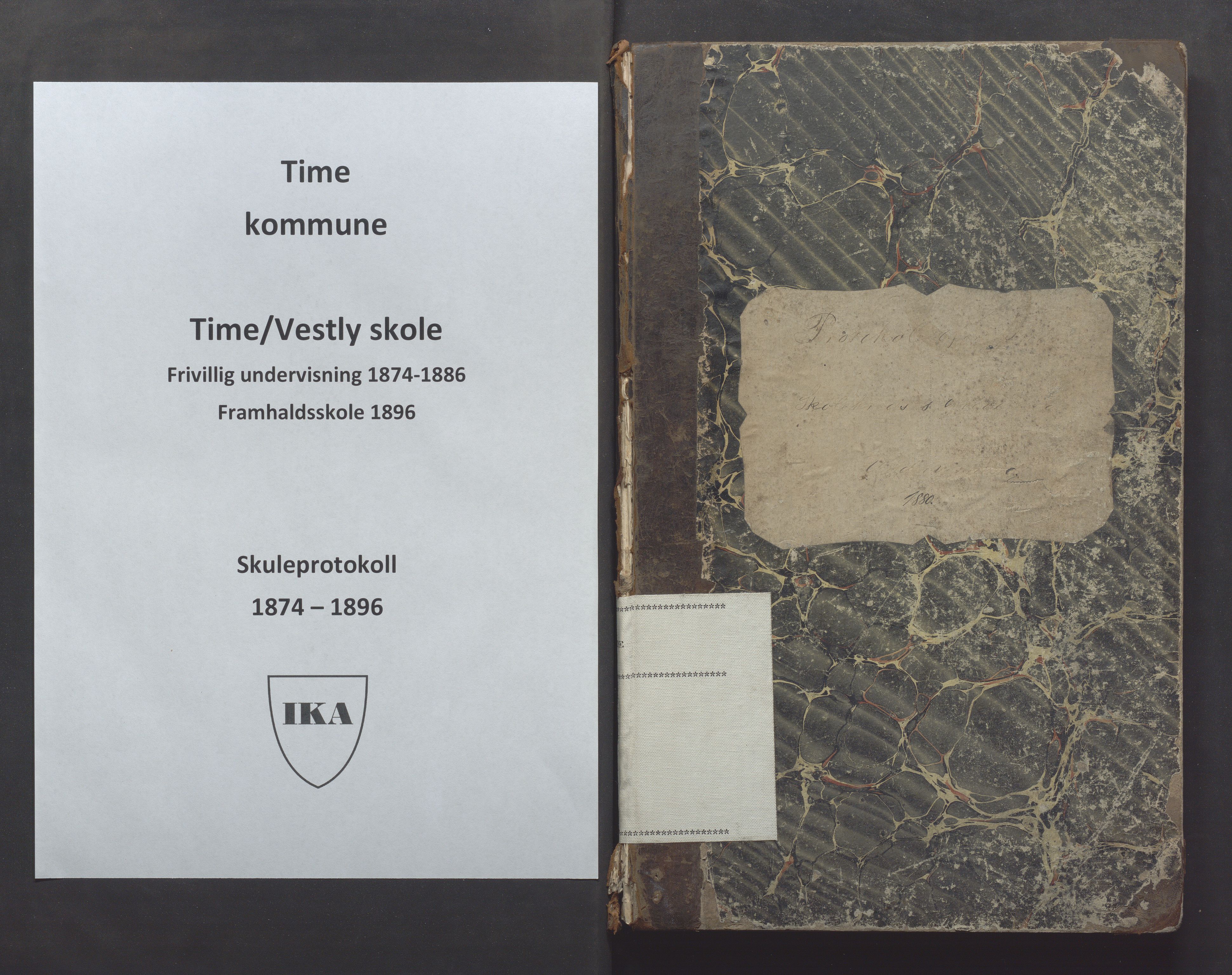 Time kommune - Time/Vestly skole, IKAR/K-100804/H/L0003: Skoleprotokoll, 1874-1896