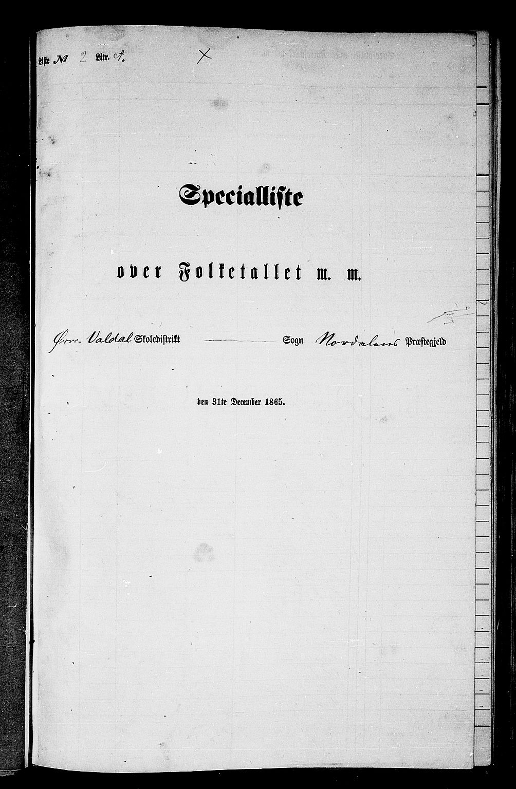 RA, Folketelling 1865 for 1524P Norddal prestegjeld, 1865, s. 29