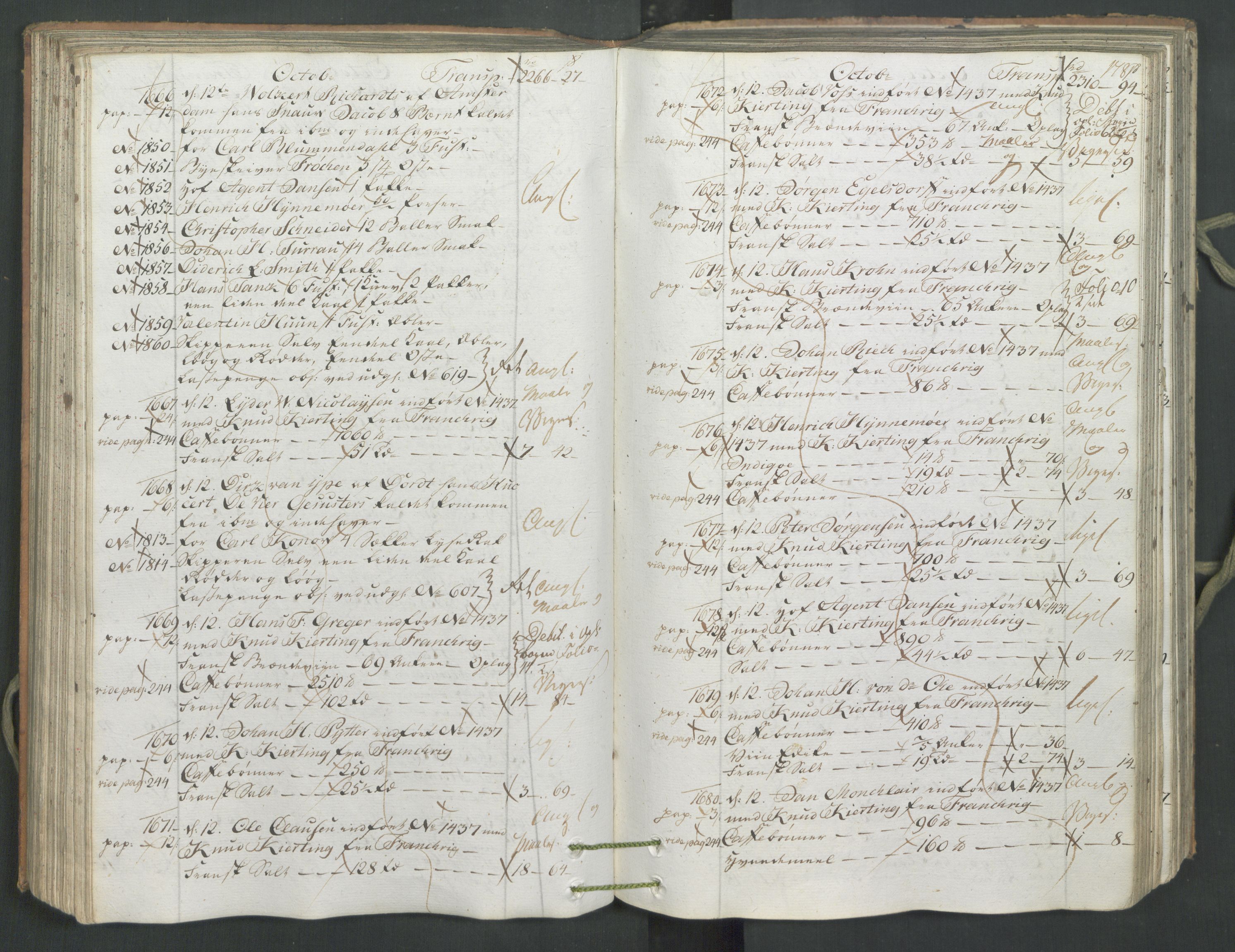 Generaltollkammeret, tollregnskaper, AV/RA-EA-5490/R26/L0222/0001: Tollregnskaper Bergen A / Inngående hovedtollbok, 1786, s. 177b-178a