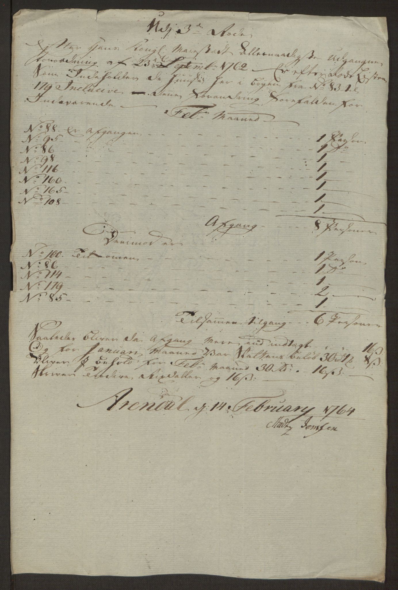 Rentekammeret inntil 1814, Reviderte regnskaper, Byregnskaper, AV/RA-EA-4066/R/Rl/L0230/0001: [L4] Kontribusjonsregnskap / Ekstraskatt, 1762-1764, s. 437