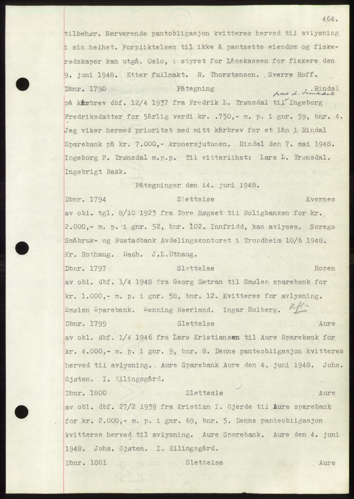 Nordmøre sorenskriveri, SAT/A-4132/1/2/2Ca: Pantebok nr. C82b, 1946-1951, Dagboknr: 1790/1948