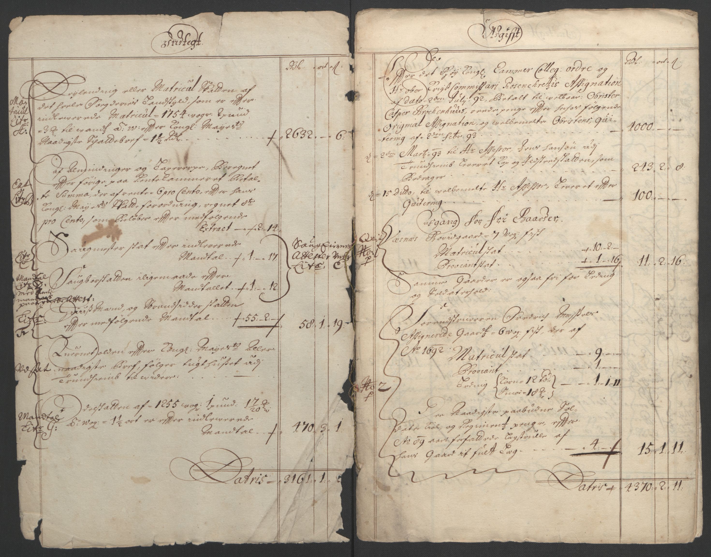 Rentekammeret inntil 1814, Reviderte regnskaper, Fogderegnskap, AV/RA-EA-4092/R55/L3650: Fogderegnskap Romsdal, 1692, s. 4
