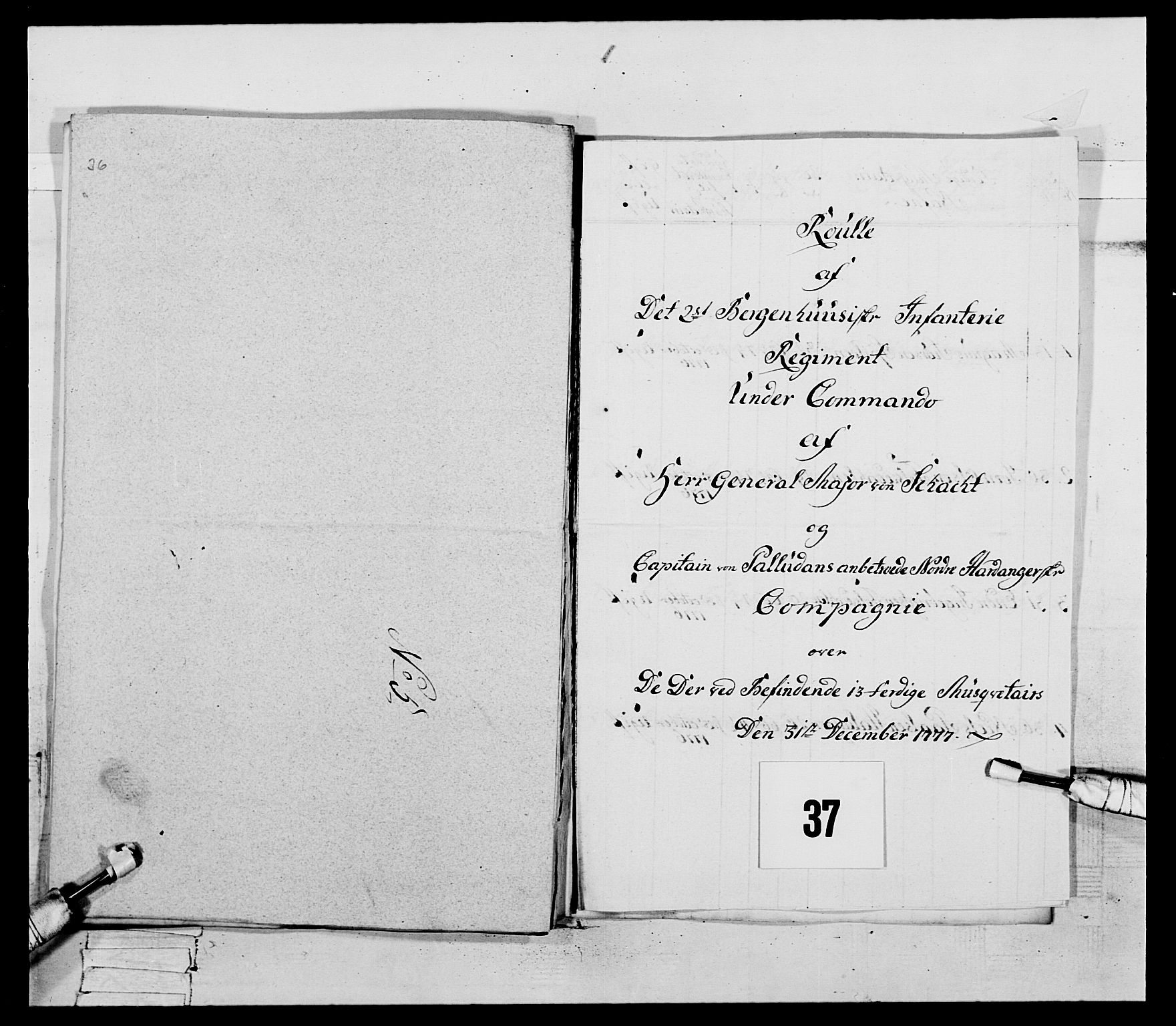 Generalitets- og kommissariatskollegiet, Det kongelige norske kommissariatskollegium, AV/RA-EA-5420/E/Eh/L0094: 2. Bergenhusiske nasjonale infanteriregiment, 1776-1779, s. 139