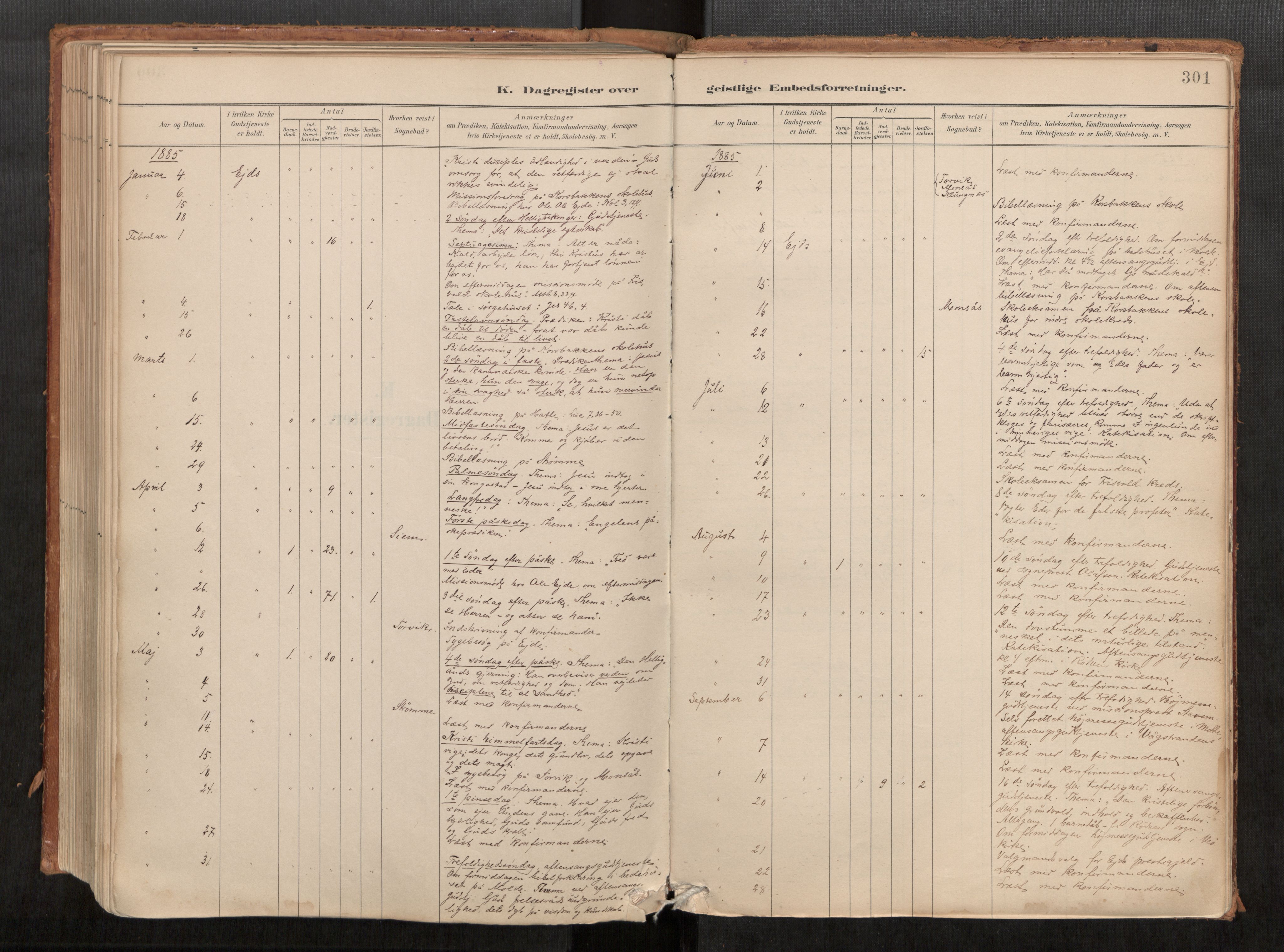 Ministerialprotokoller, klokkerbøker og fødselsregistre - Møre og Romsdal, SAT/A-1454/542/L0553: Ministerialbok nr. 542A03, 1885-1925, s. 301