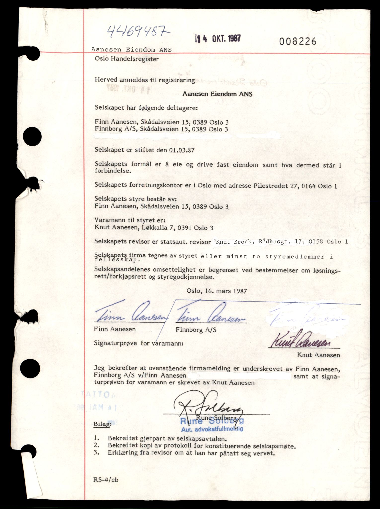 Oslo byfogd, Handelsregisteret, AV/SAT-A-10867/G/Gb/Gba/L0042: Ansvarlige selskap, A-Ø, 1944-1990