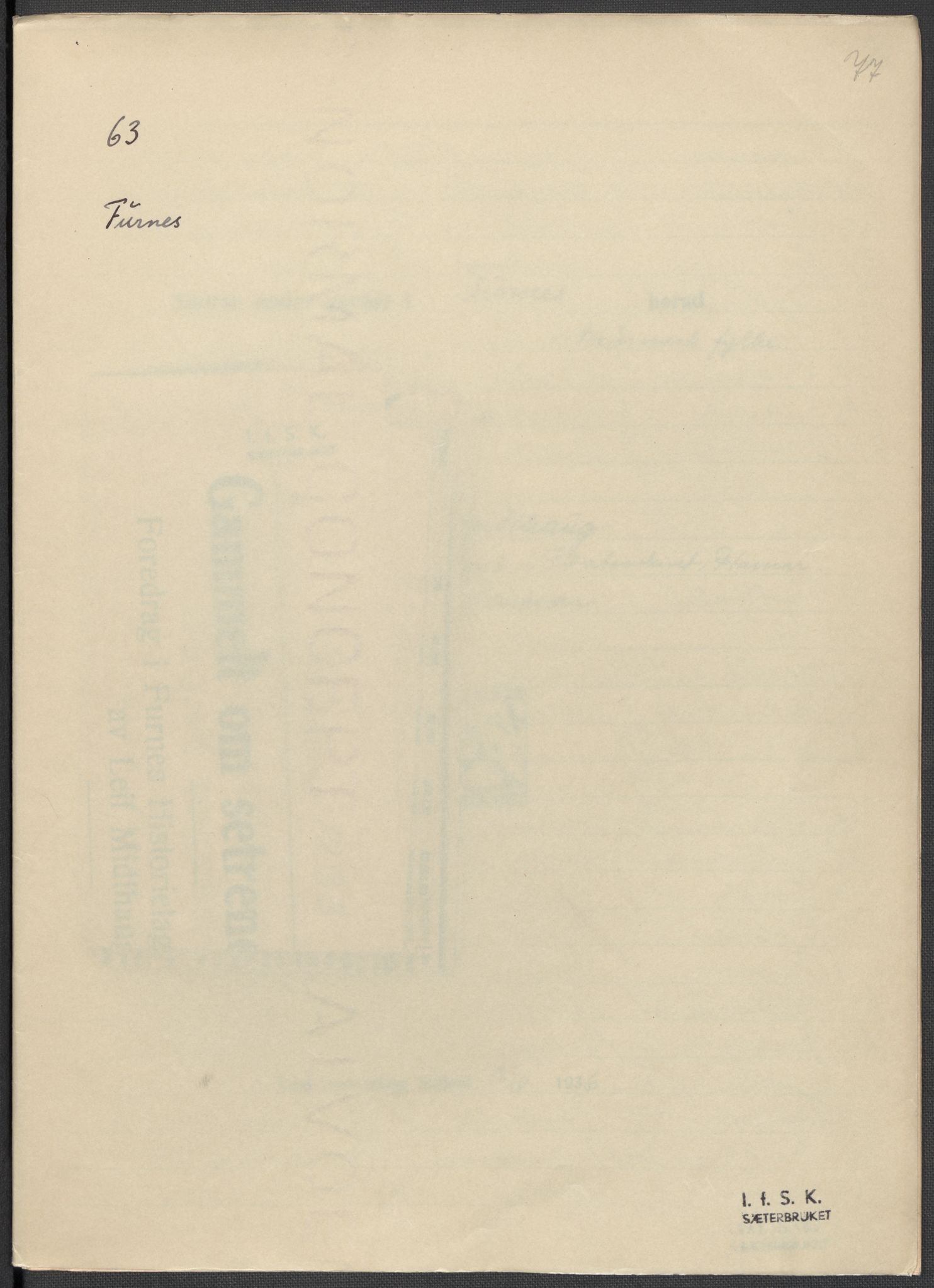 Instituttet for sammenlignende kulturforskning, AV/RA-PA-0424/F/Fc/L0002/0003: Eske B2: / Hedmark (perm III), 1934-1936, s. 77