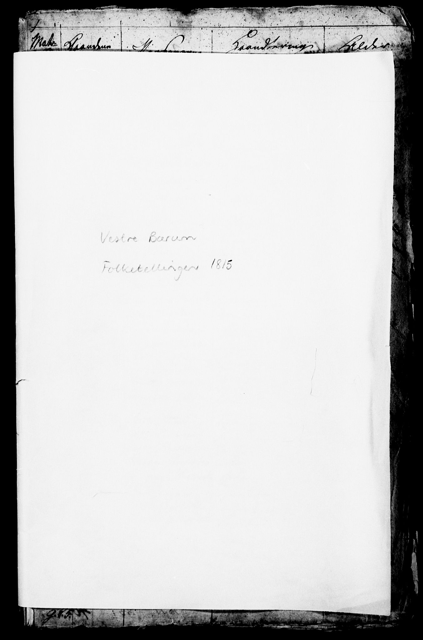 SAO, Folketelling 1815 for Asker prestegjeld, Østre Bærum (Haslum) og Vestre Bærum (Tanum) sokn, 1815, s. 2