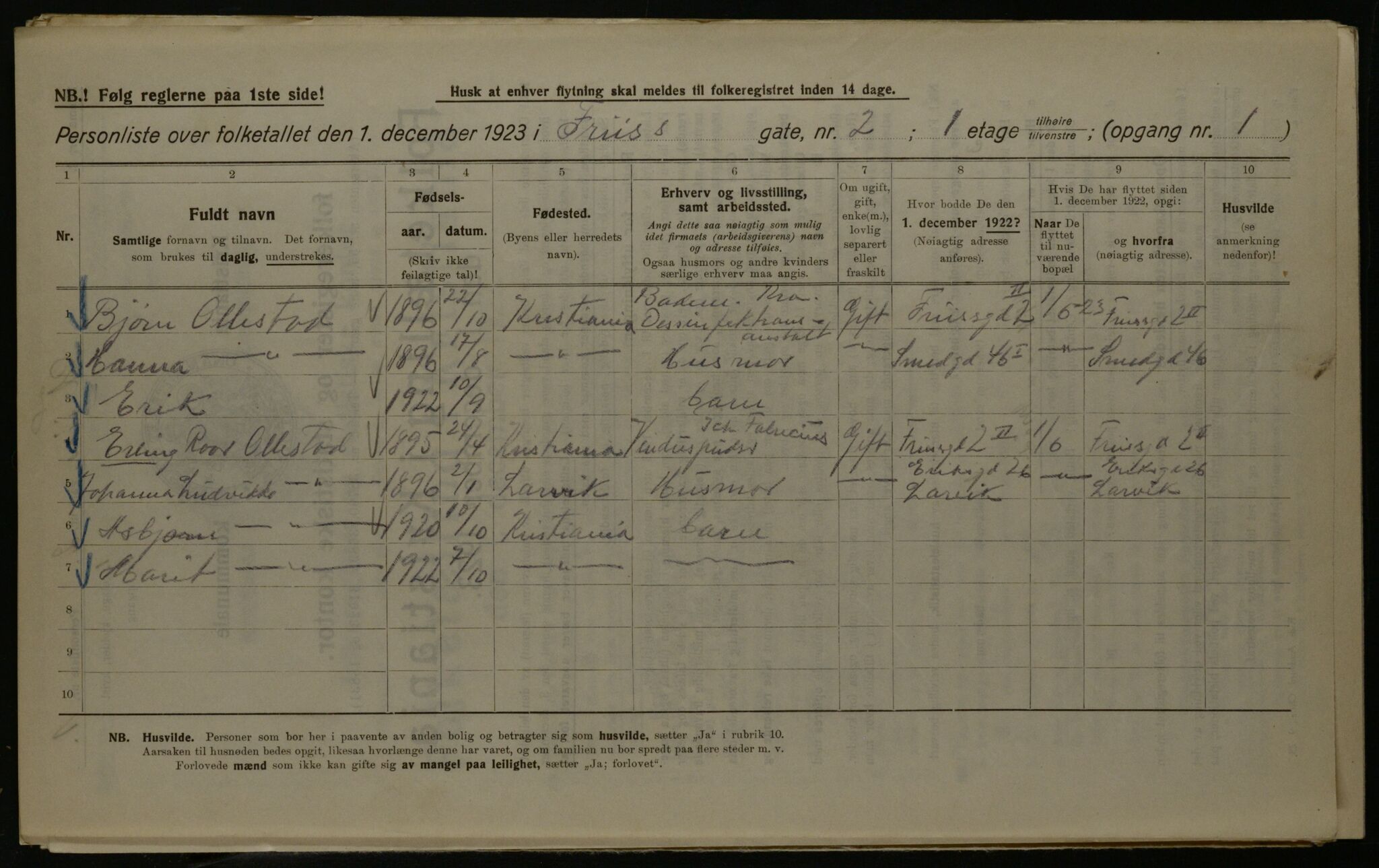 OBA, Kommunal folketelling 1.12.1923 for Kristiania, 1923, s. 30161