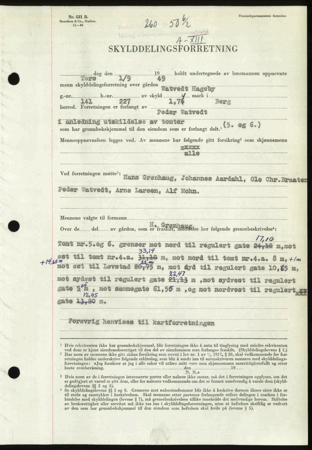 Idd og Marker sorenskriveri, SAO/A-10283/G/Gb/Gbb/L0013: Pantebok nr. A13, 1949-1950, Dagboknr: 260/1950