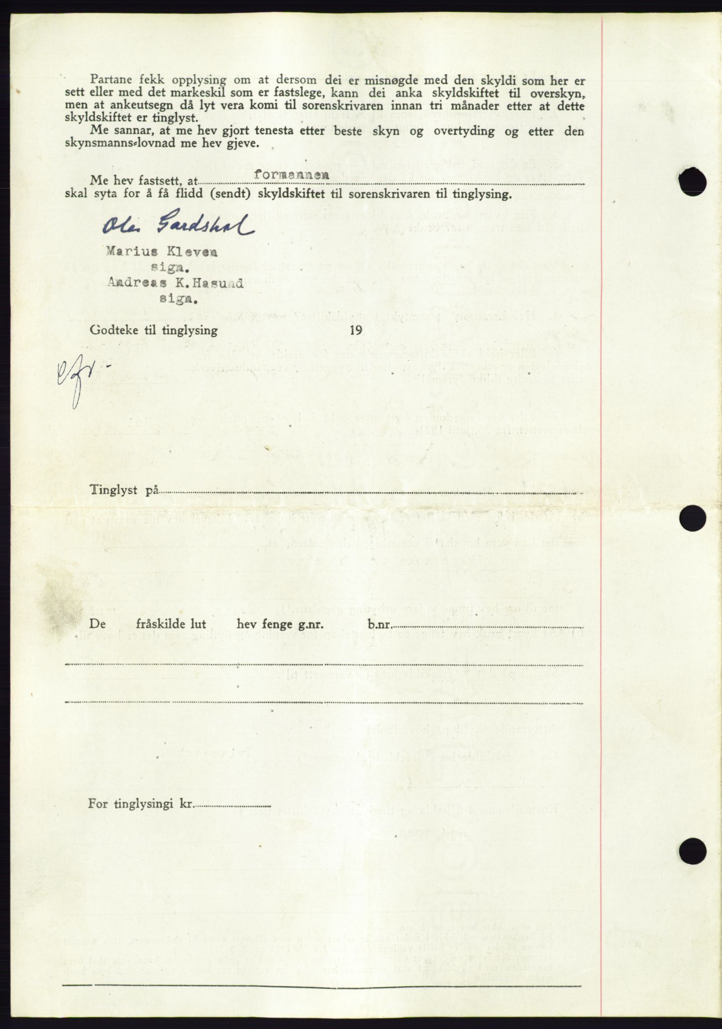 Søre Sunnmøre sorenskriveri, AV/SAT-A-4122/1/2/2C/L0082: Pantebok nr. 8A, 1948-1948, Dagboknr: 586/1948