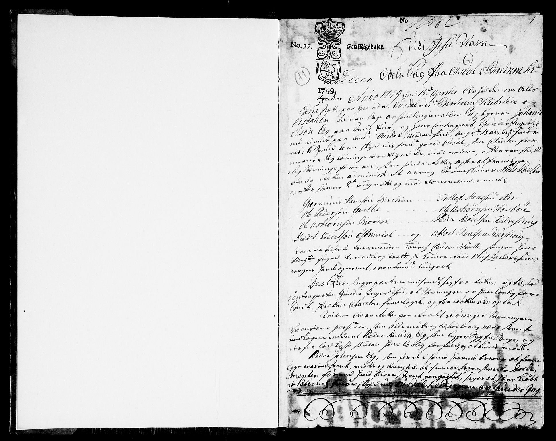 Jæren og Dalane sorenskriveri, SAST/A-100306/3/30/30BA/L0081: TINGBOK, 1749-1752, s. 0b-1a
