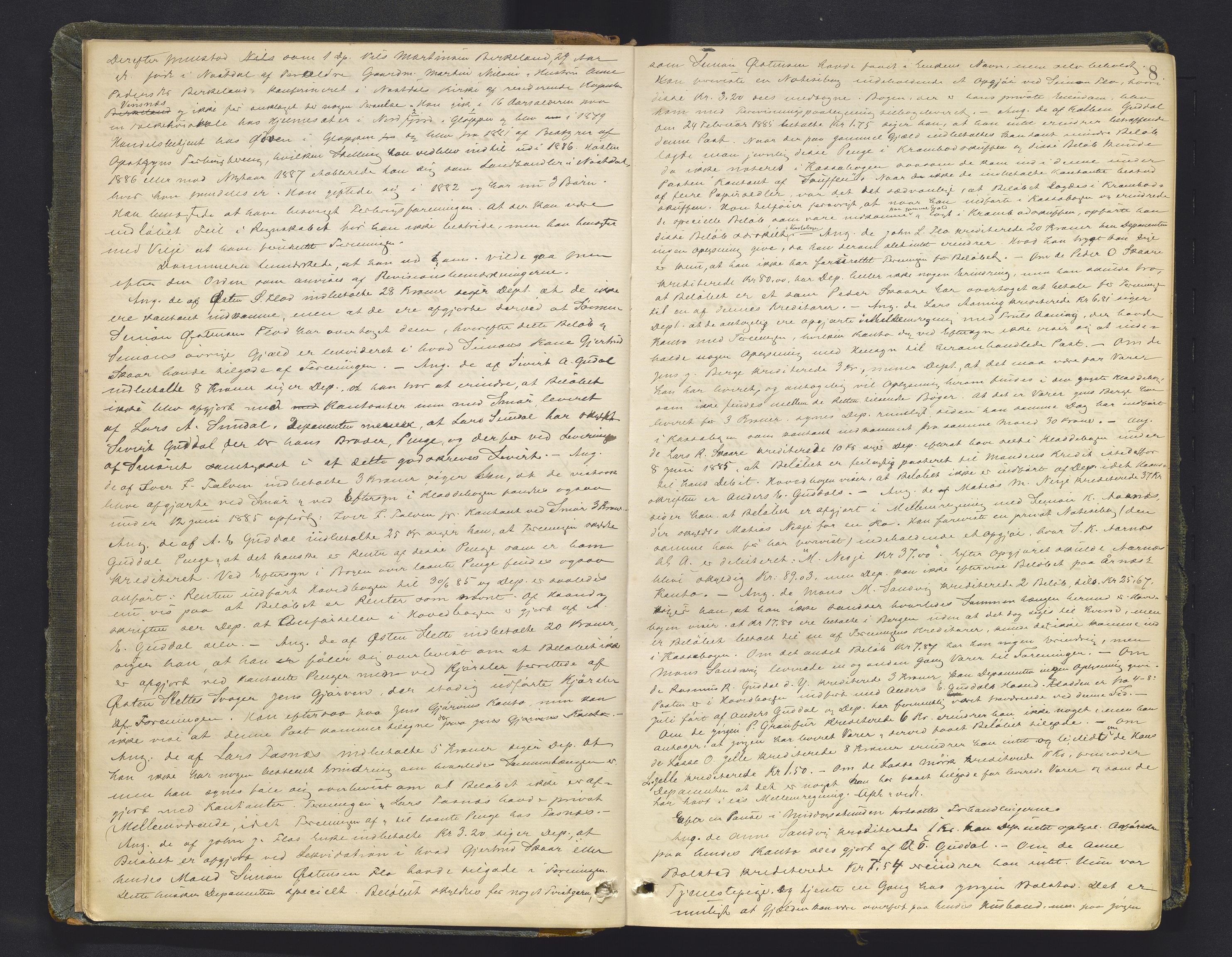 Sunnfjord tingrett, AV/SAB-A-3201/1/F/Fb/Fba/L0053: Ekstrarettsprotokoll, 1888-1897, s. 7b-8a