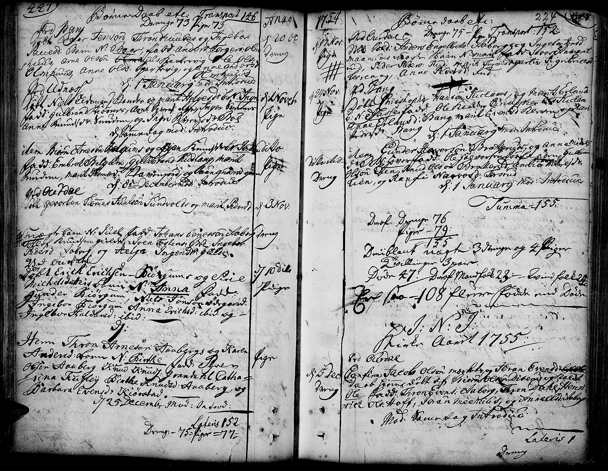 Aurdal prestekontor, AV/SAH-PREST-126/H/Ha/Haa/L0004: Ministerialbok nr. 4, 1730-1762, s. 447-448