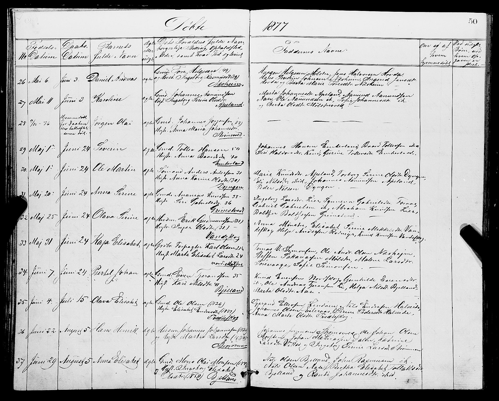 Sveio Sokneprestembete, AV/SAB-A-78501/H/Hab: Klokkerbok nr. A 2, 1866-1877, s. 50