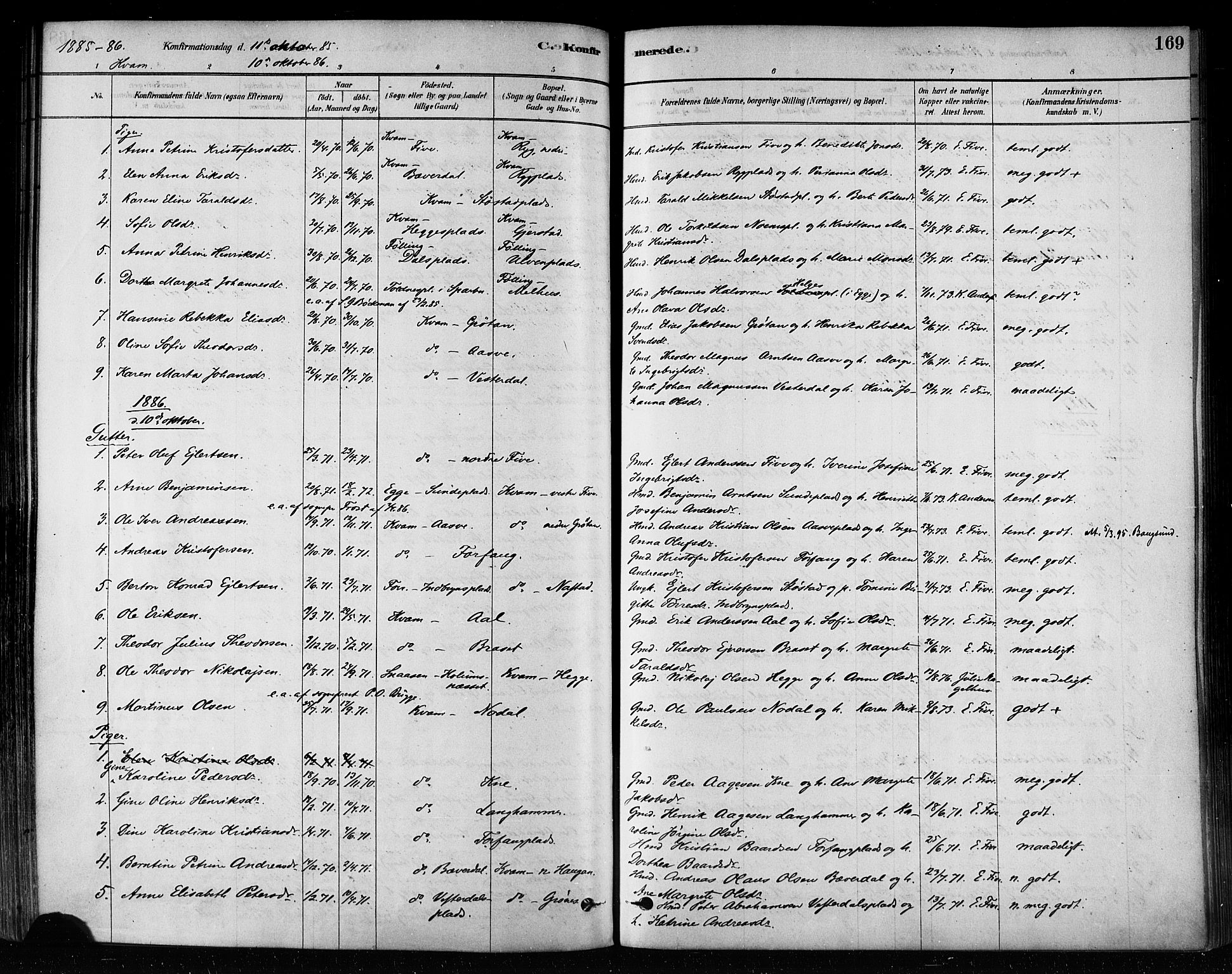 Ministerialprotokoller, klokkerbøker og fødselsregistre - Nord-Trøndelag, SAT/A-1458/746/L0449: Ministerialbok nr. 746A07 /2, 1878-1899, s. 169