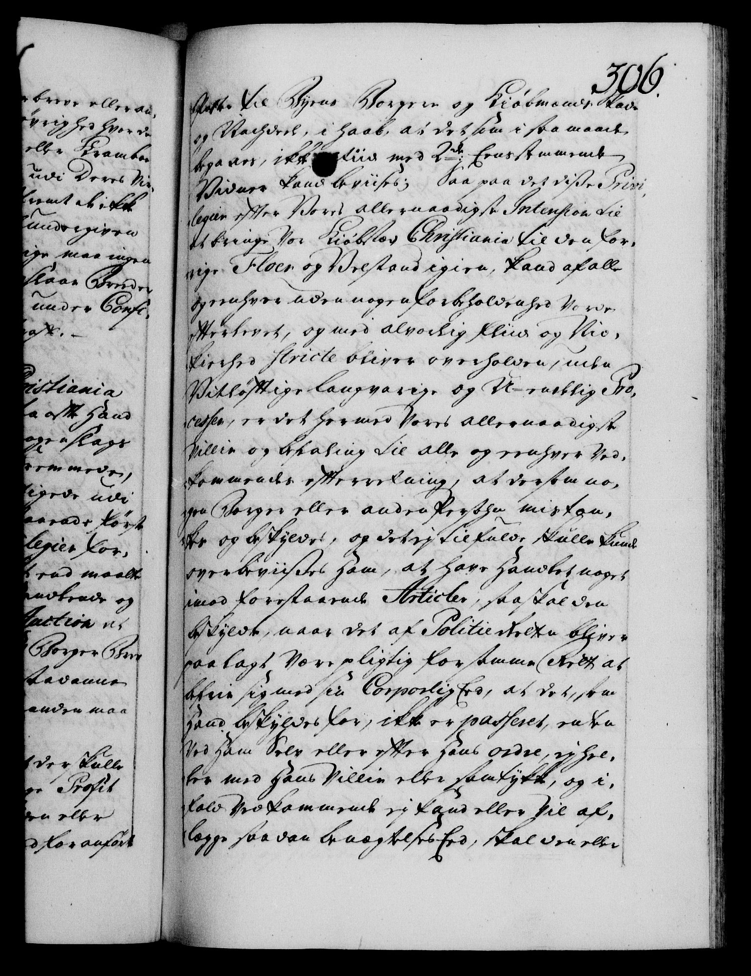 Danske Kanselli 1572-1799, RA/EA-3023/F/Fc/Fca/Fcaa/L0036: Norske registre, 1749-1750, s. 306a