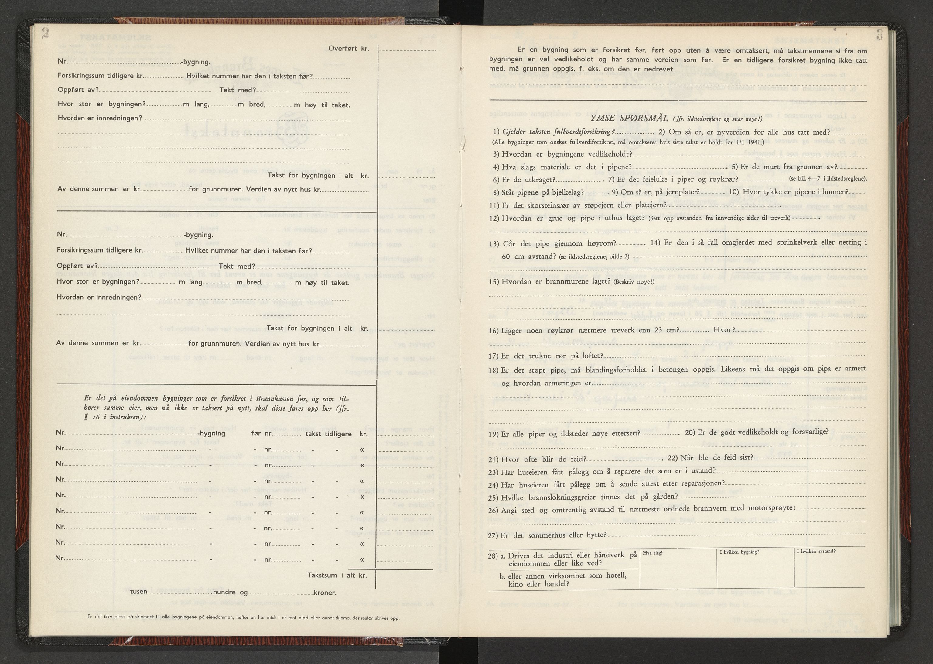 Norges Brannkasse Buvik, AV/SAT-A-5536/Fb/L0002: Branntakstprotokoll, 1952-1955