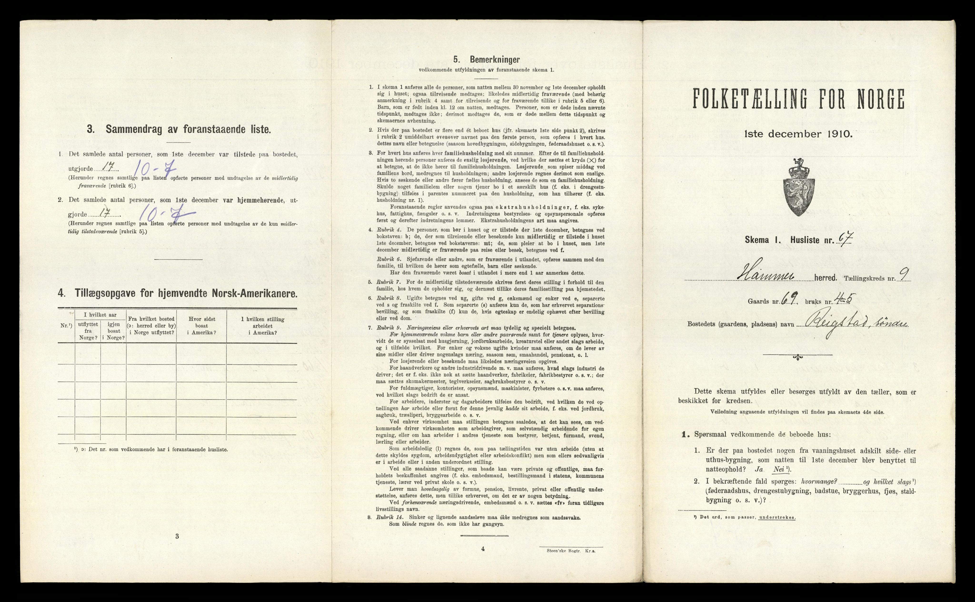 RA, Folketelling 1910 for 1254 Hamre herred, 1910, s. 784