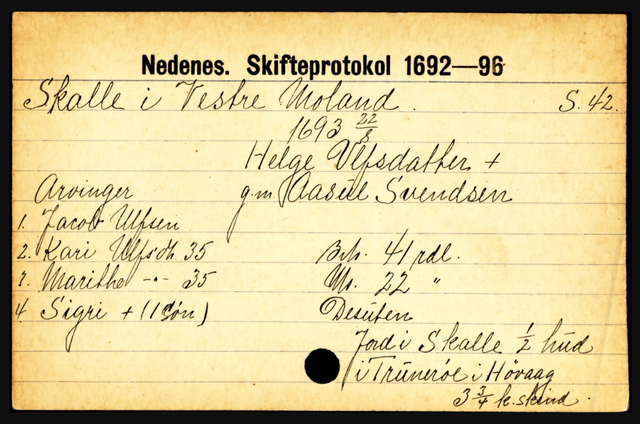 Nedenes sorenskriveri før 1824, AV/SAK-1221-0007/H, s. 26297