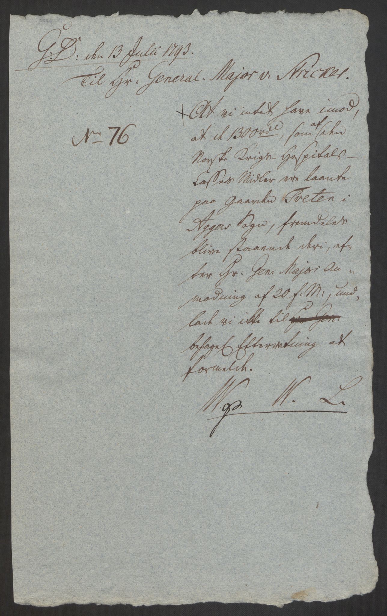 Forsvaret, Den norske kvesthuskasse/krigshospitalkasse, AV/RA-RAFA-1887/F/Fa/L0008: Konsepter, 1790-1793, s. 1146