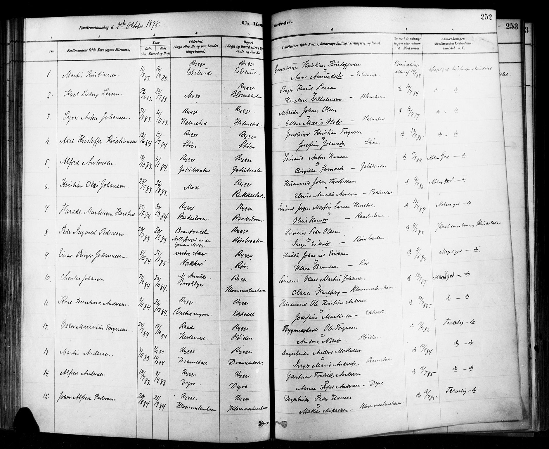 Rygge prestekontor Kirkebøker, SAO/A-10084b/F/Fa/L0007: Ministerialbok nr. 7, 1878-1904, s. 252