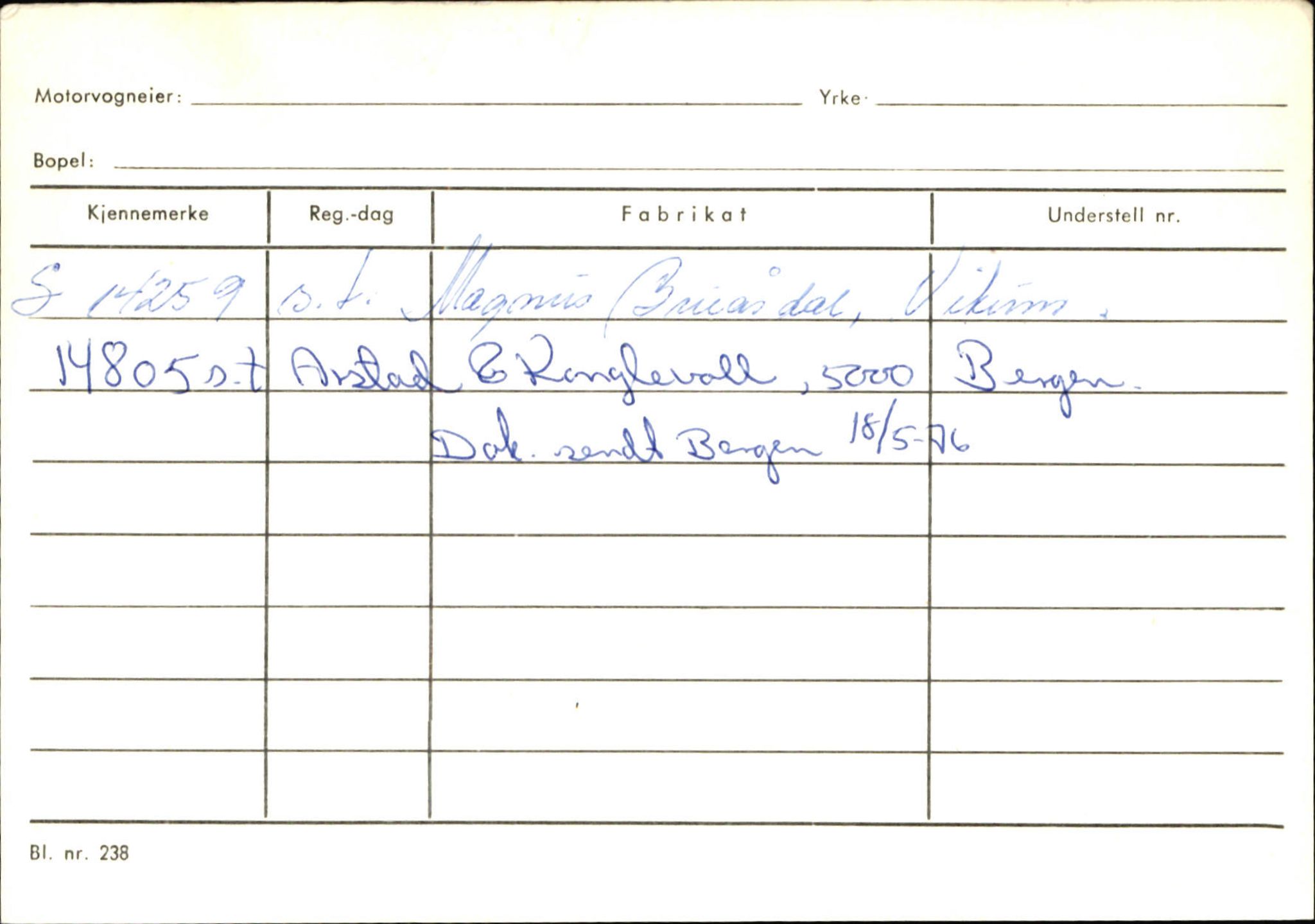 Statens vegvesen, Sogn og Fjordane vegkontor, AV/SAB-A-5301/4/F/L0132: Eigarregister Askvoll A-Å. Balestrand A-Å, 1945-1975, s. 2470