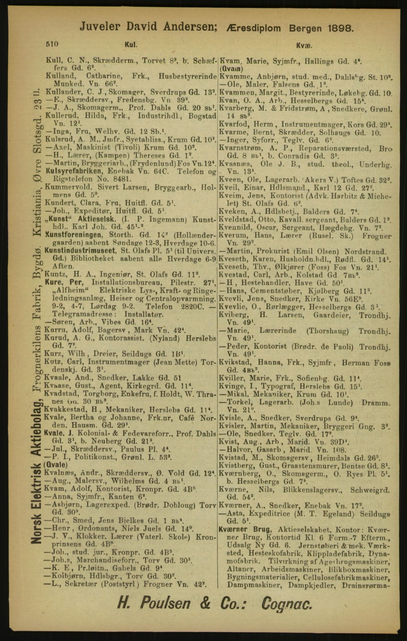 Kristiania/Oslo adressebok, PUBL/-, 1900, s. 510