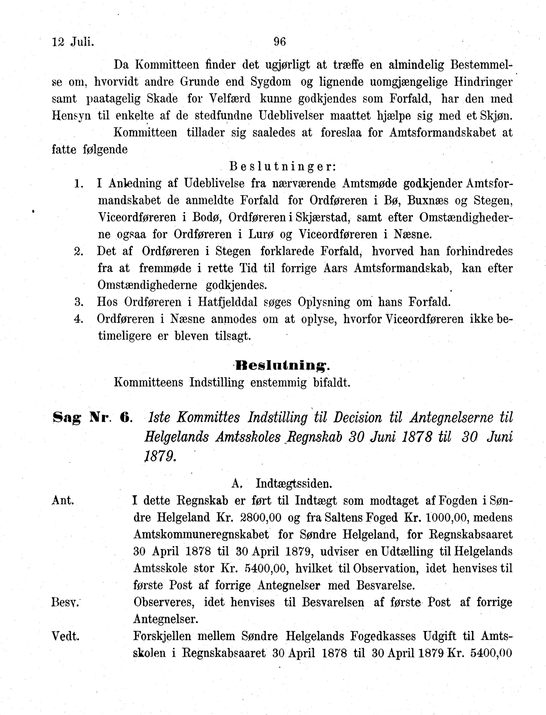 Nordland Fylkeskommune. Fylkestinget, AIN/NFK-17/176/A/Ac/L0013: Fylkestingsforhandlinger 1880, 1880