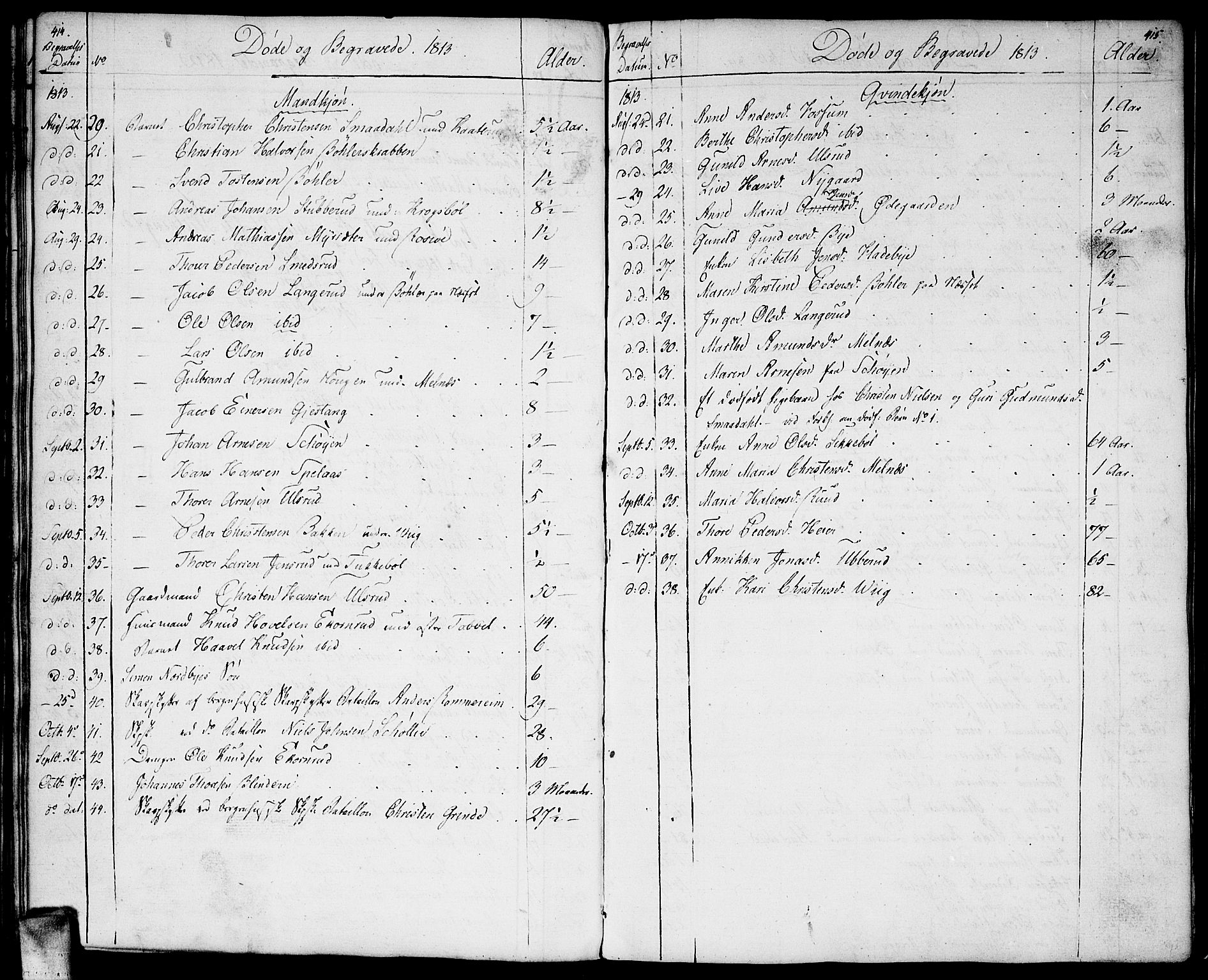Enebakk prestekontor Kirkebøker, AV/SAO-A-10171c/F/Fa/L0004: Ministerialbok nr. I 4, 1806-1854, s. 414-415