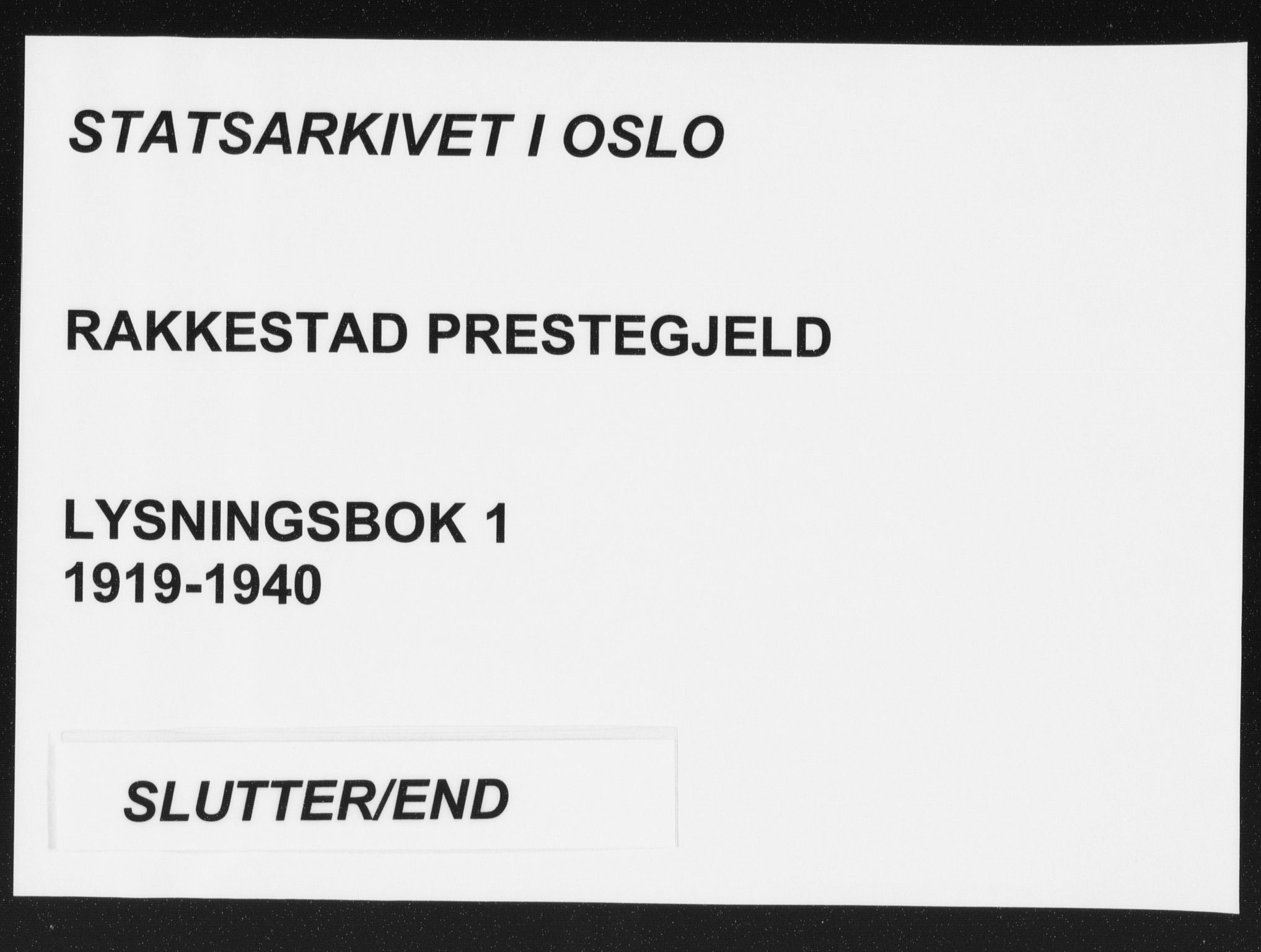 Rakkestad prestekontor Kirkebøker, AV/SAO-A-2008/H/Ha/L0001: Lysningsprotokoll nr. 1, 1919-1941