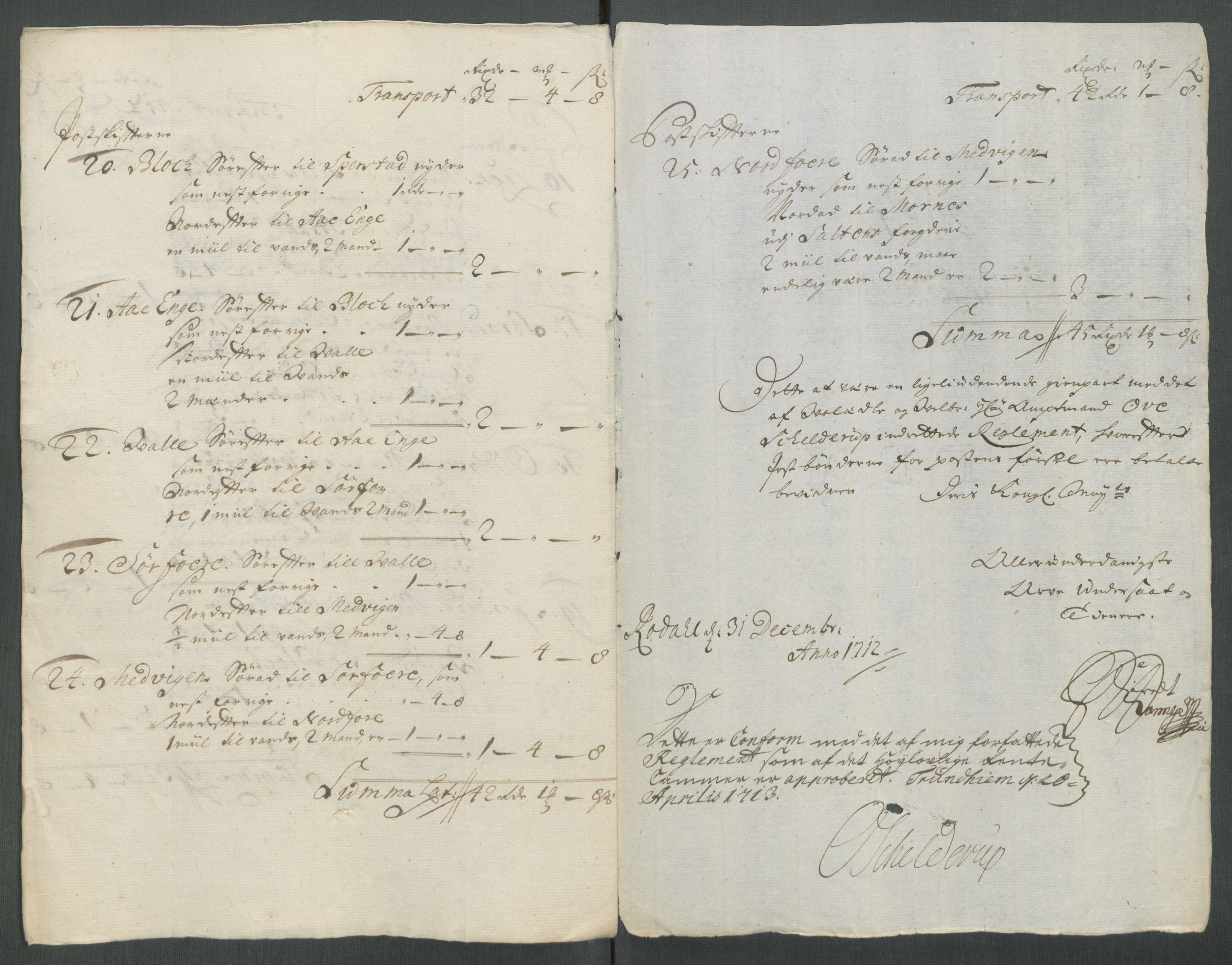 Rentekammeret inntil 1814, Reviderte regnskaper, Fogderegnskap, RA/EA-4092/R65/L4512: Fogderegnskap Helgeland, 1712-1713, s. 143