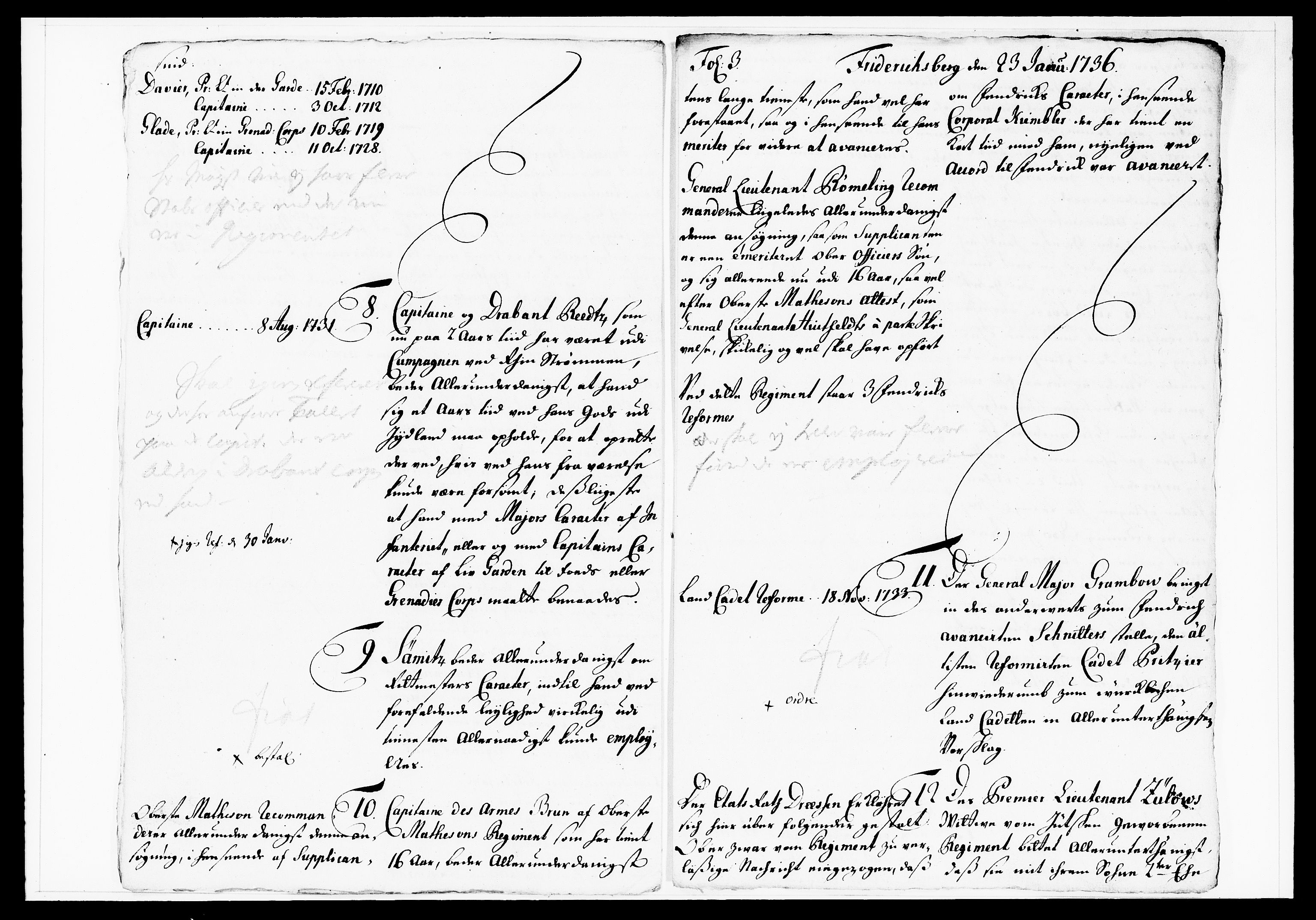 Krigskollegiet, Krigskancelliet, DRA/A-0006/-/1130-1137: Refererede sager, 1736, s. 18