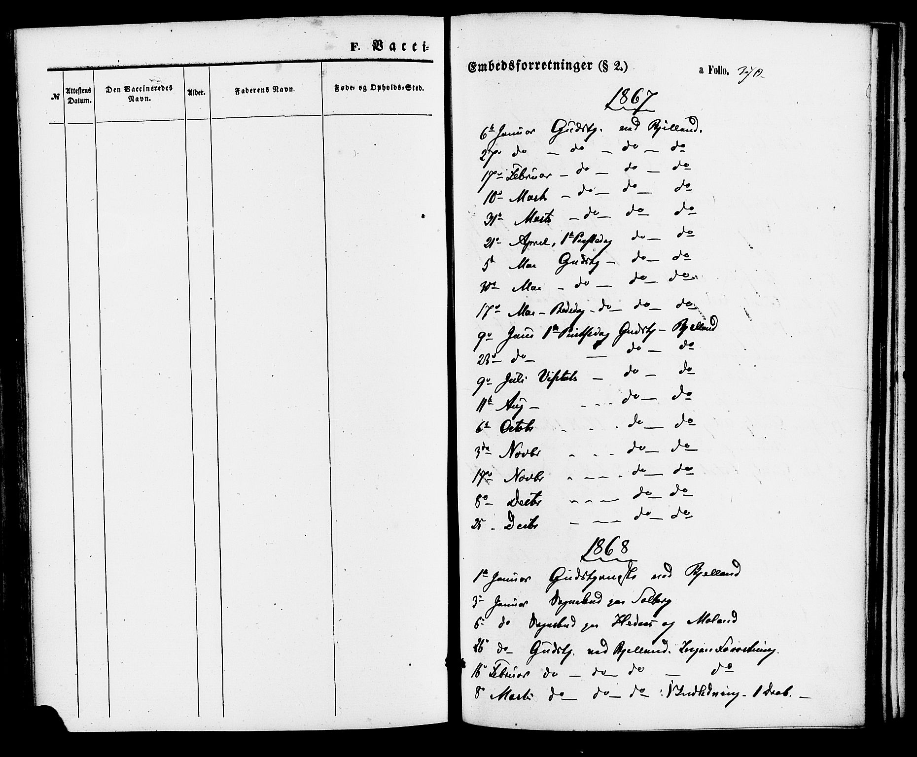 Bjelland sokneprestkontor, AV/SAK-1111-0005/F/Fa/Faa/L0003: Ministerialbok nr. A 3, 1867-1887, s. 370
