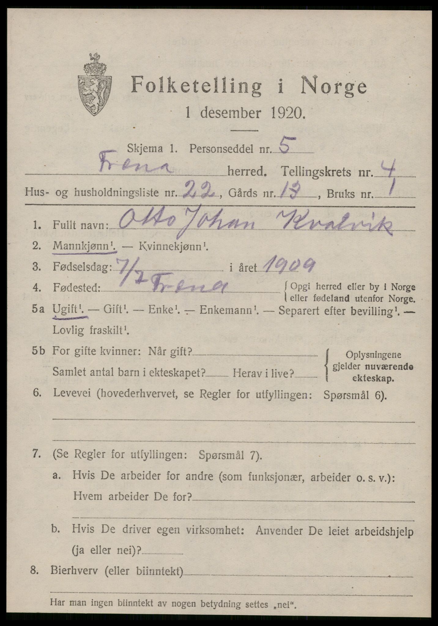 SAT, Folketelling 1920 for 1548 Fræna herred, 1920, s. 3073