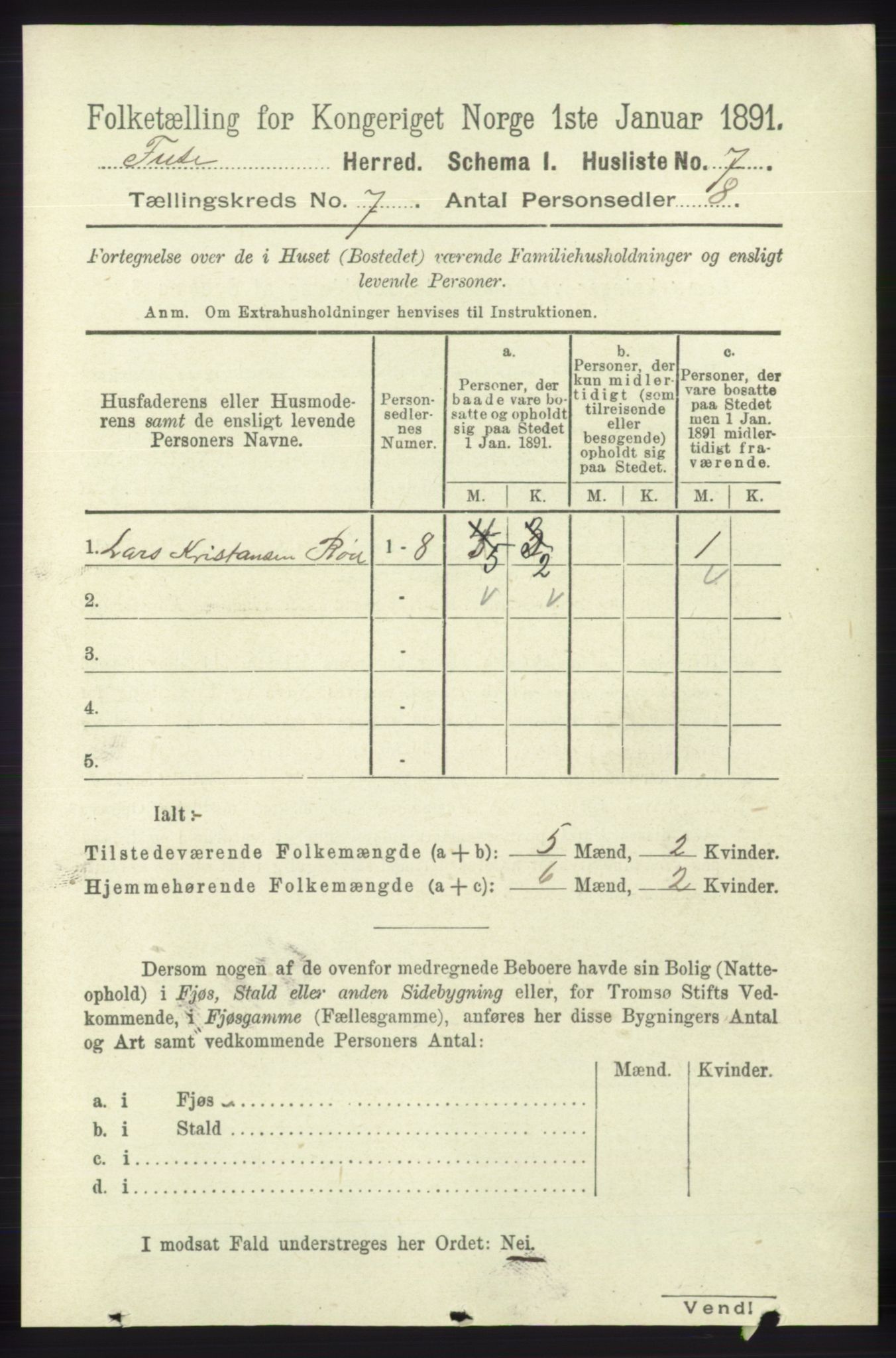 RA, Folketelling 1891 for 1241 Fusa herred, 1891, s. 1270