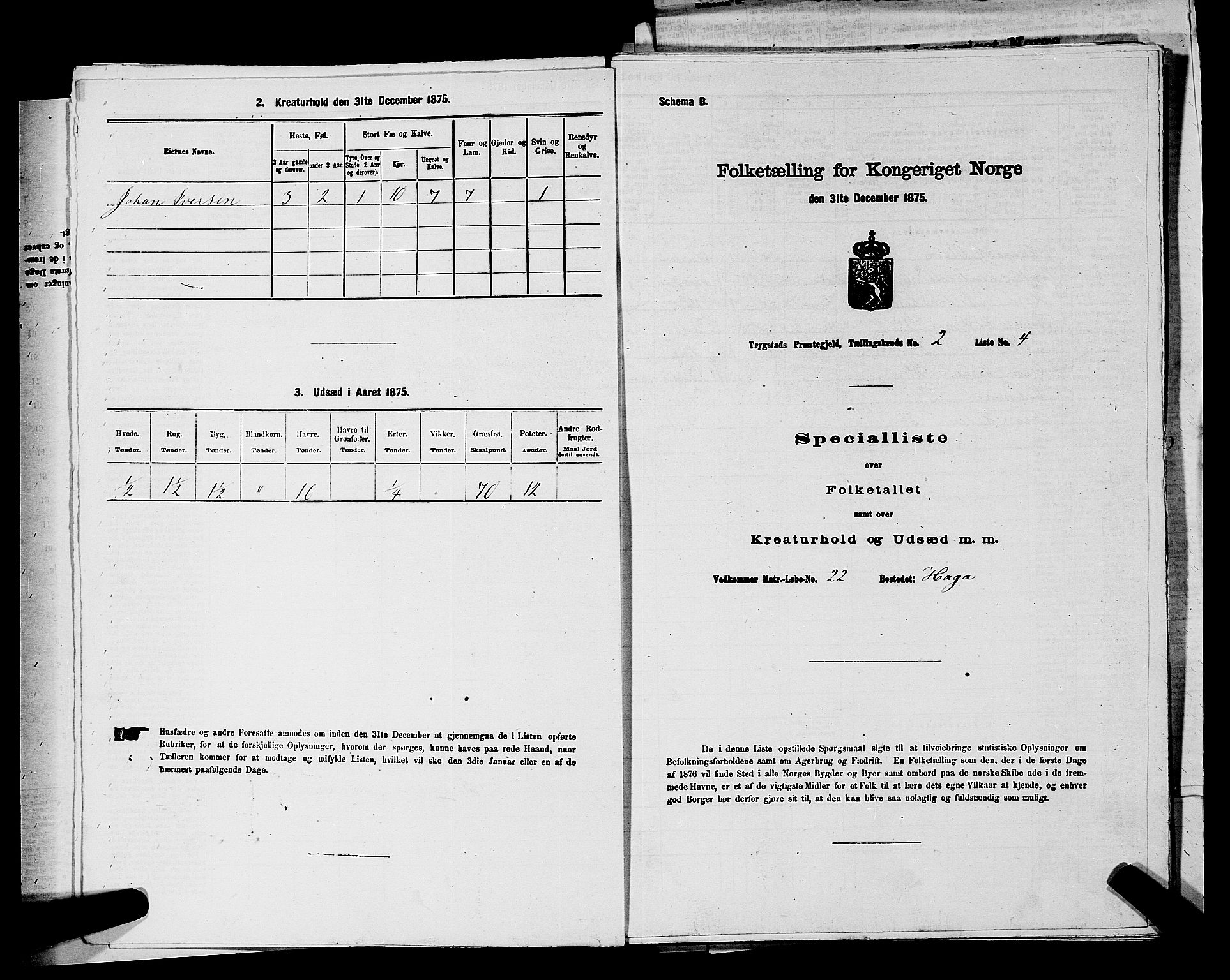 RA, Folketelling 1875 for 0122P Trøgstad prestegjeld, 1875, s. 164