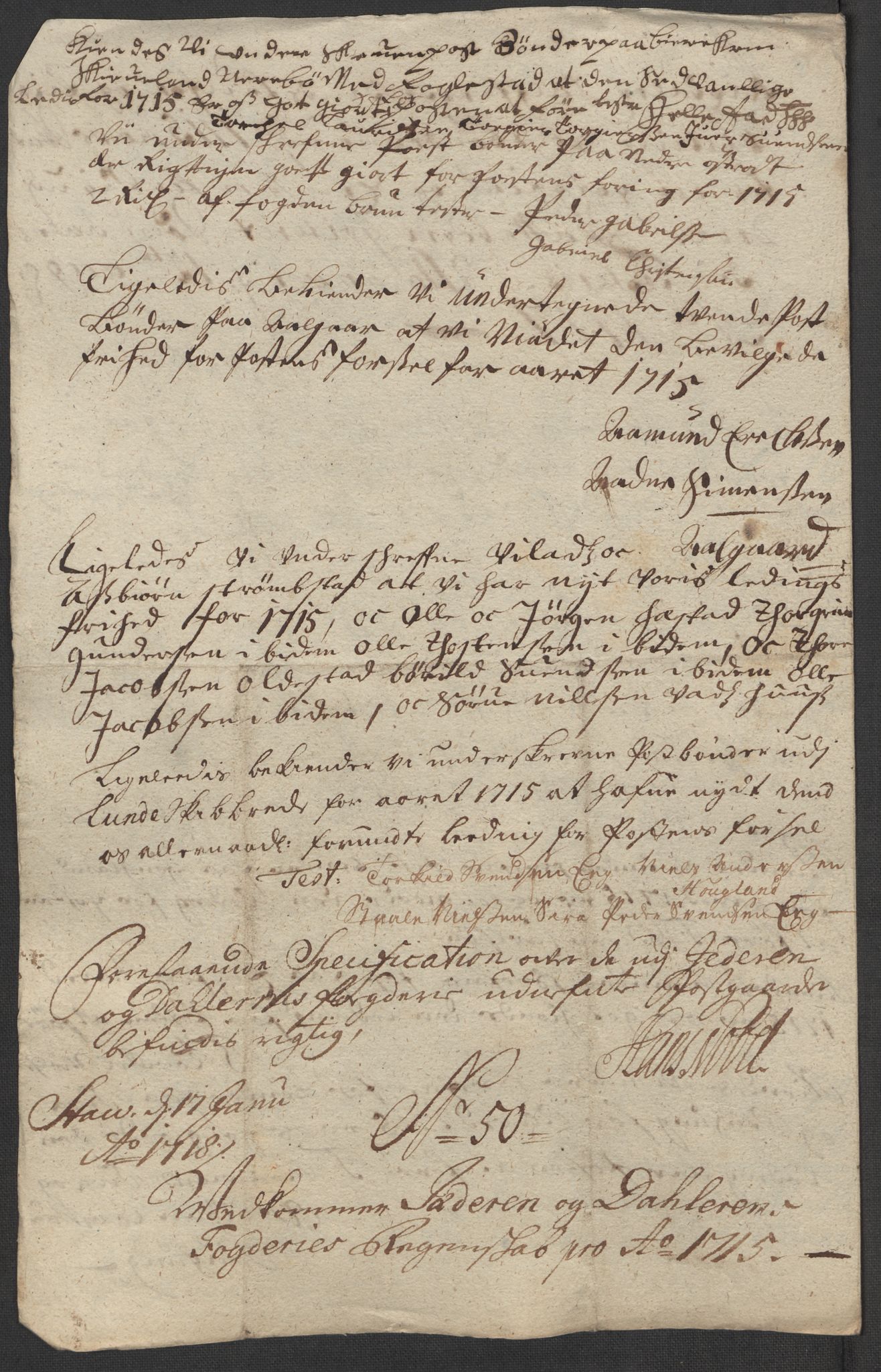 Rentekammeret inntil 1814, Reviderte regnskaper, Fogderegnskap, AV/RA-EA-4092/R46/L2740: Fogderegnskap Jæren og Dalane, 1715-1716, s. 186