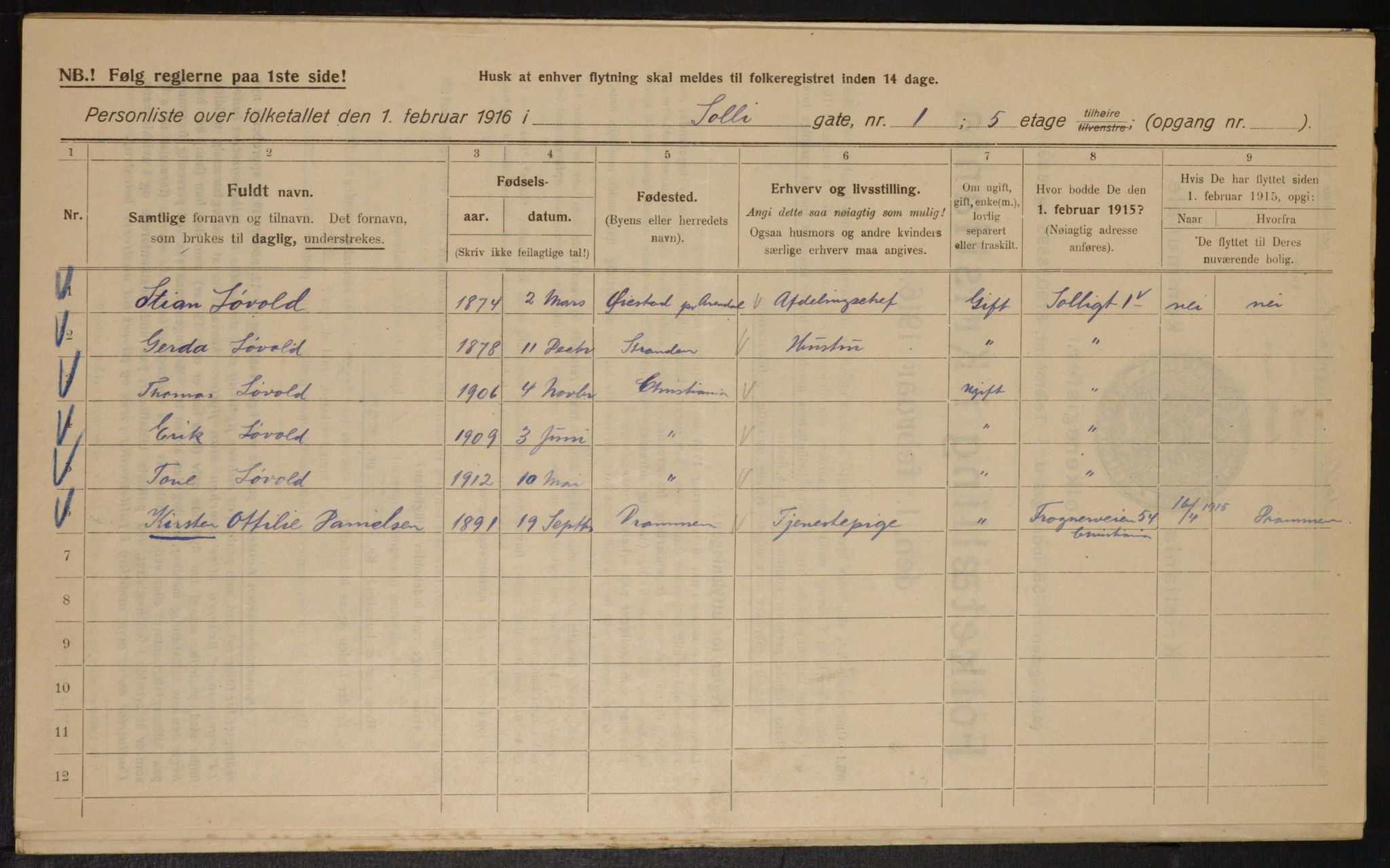 OBA, Kommunal folketelling 1.2.1916 for Kristiania, 1916, s. 102140