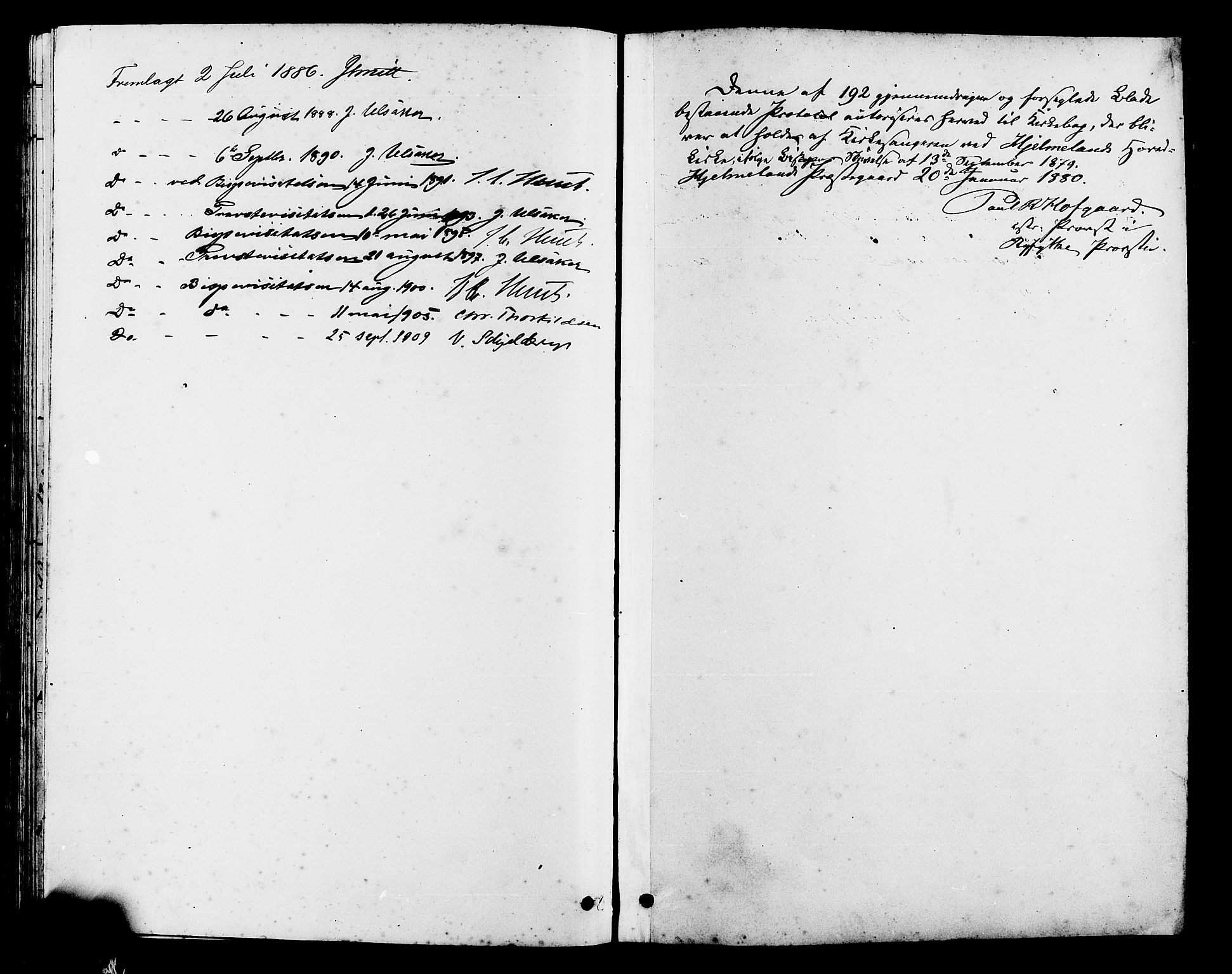 Hjelmeland sokneprestkontor, SAST/A-101843/01/V/L0007: Klokkerbok nr. B 7, 1880-1909, s. 185