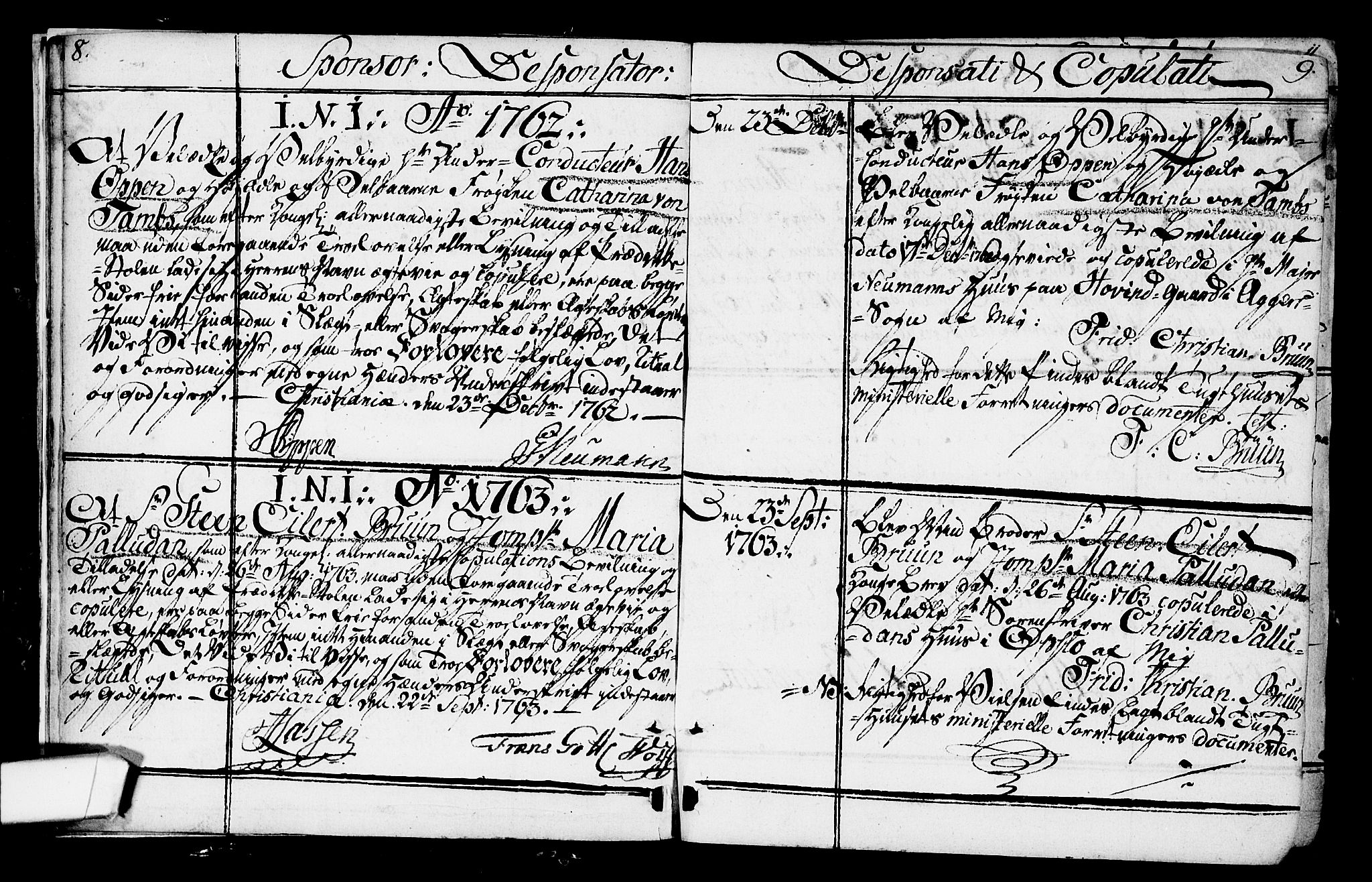 Kristiania tukthusprest Kirkebøker, AV/SAO-A-10881/F/Fa/L0001: Ministerialbok nr. 1, 1758-1828, s. 8-9